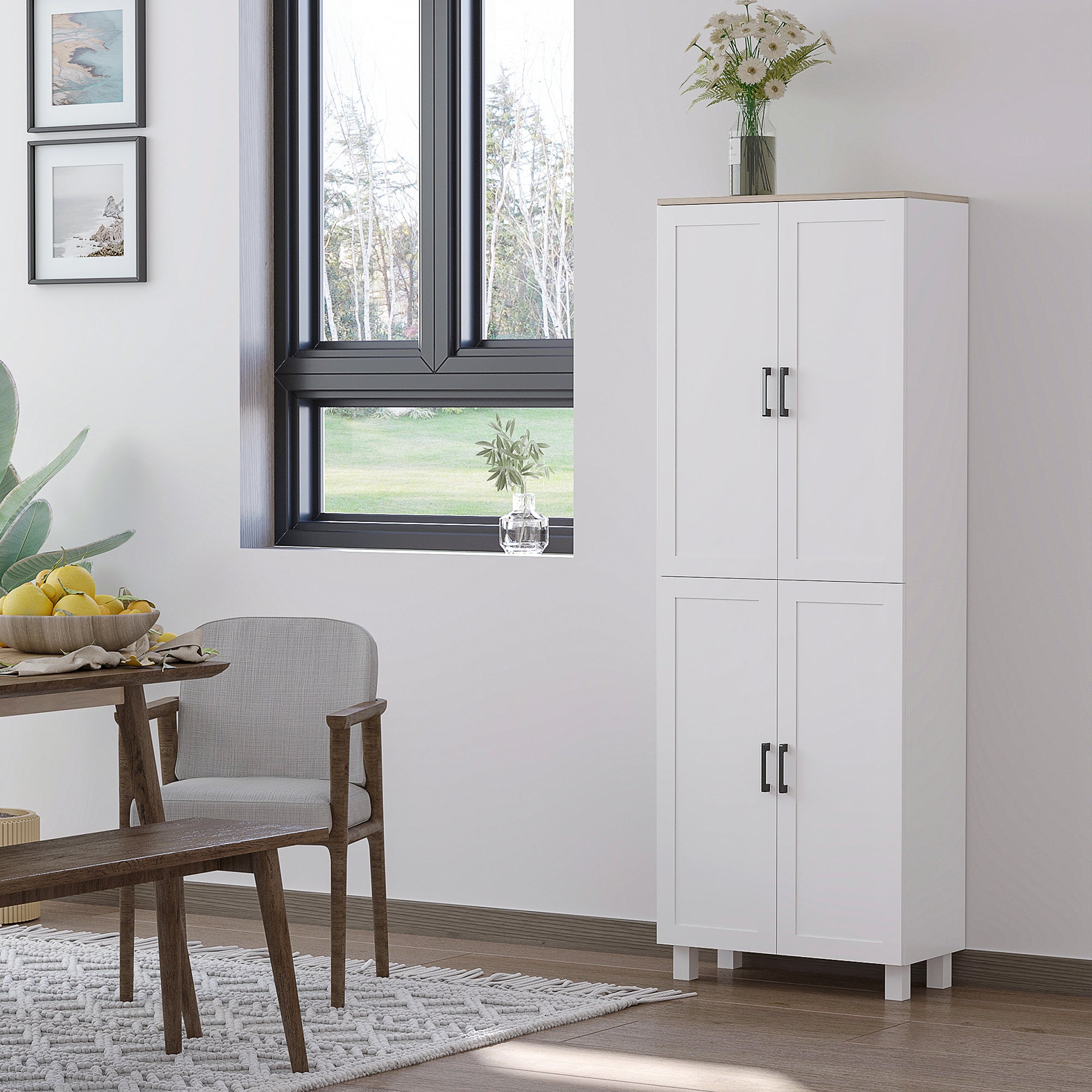 EasyComfort Keukenkast 60x30x170,5 cm wit/houtkleur