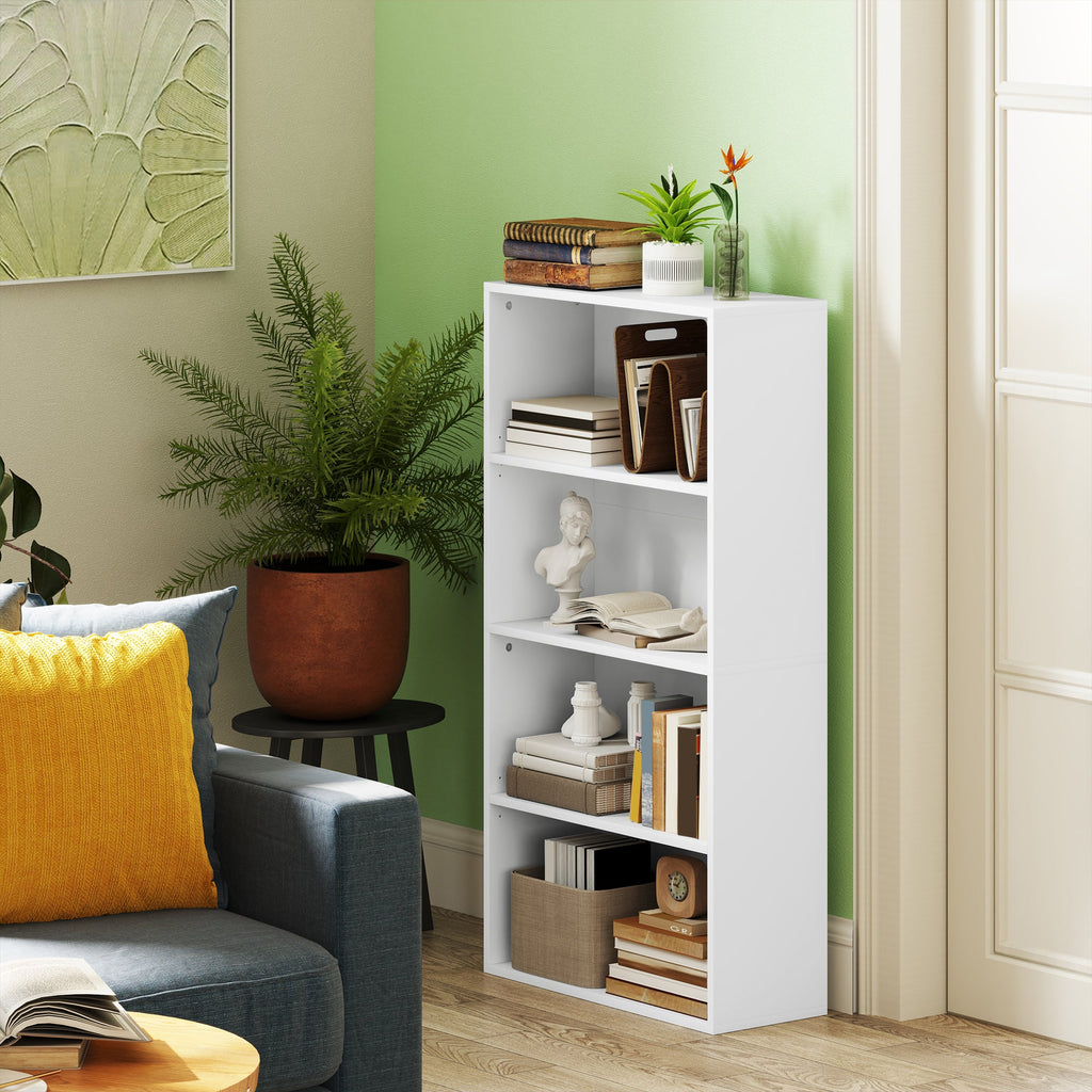 EasyComfort Mobile Libreria Boekenkast 4 planken 60x24x115.5 cm wit