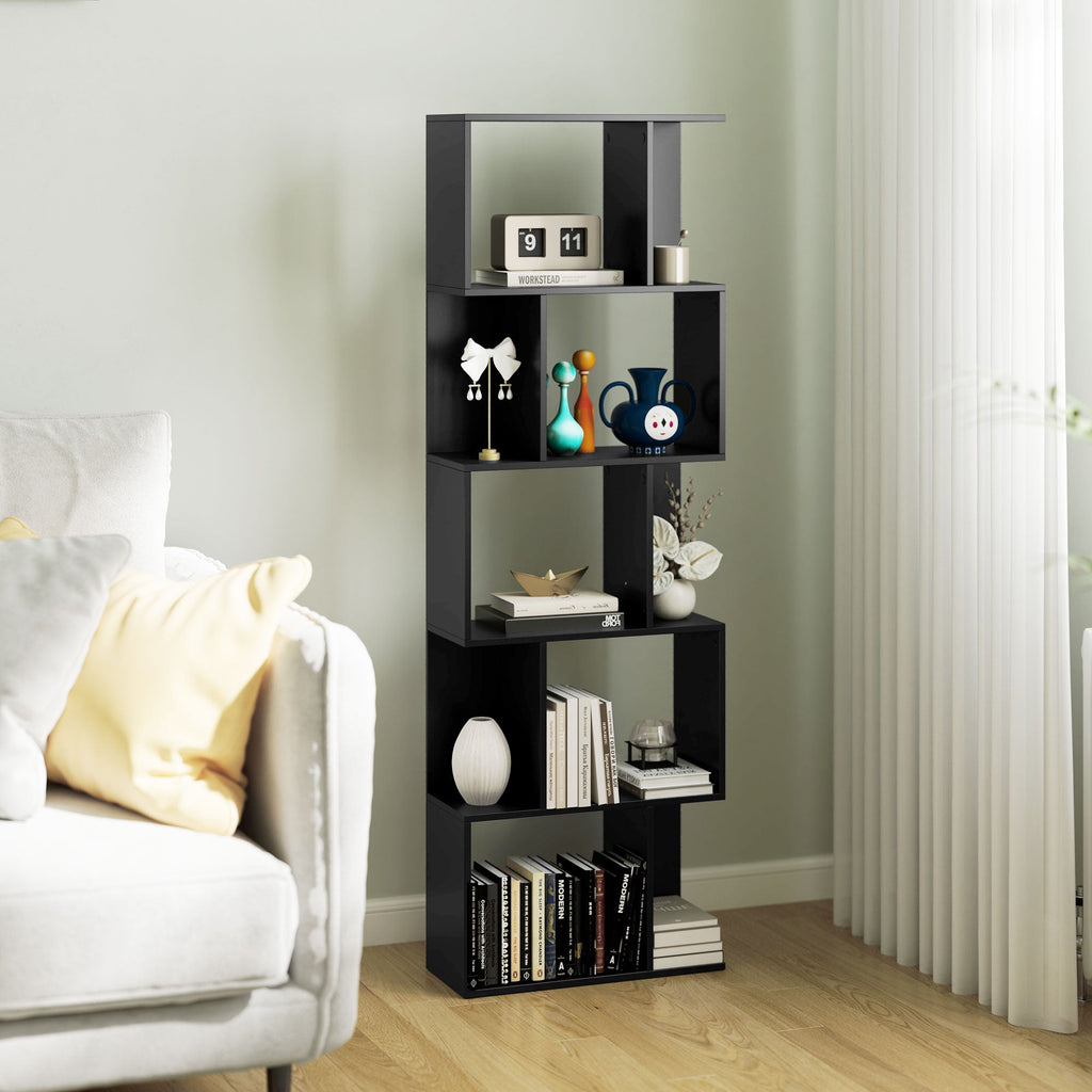 EasyComfort Boekenkast 5 planken 60x24x184.5 cm zwart