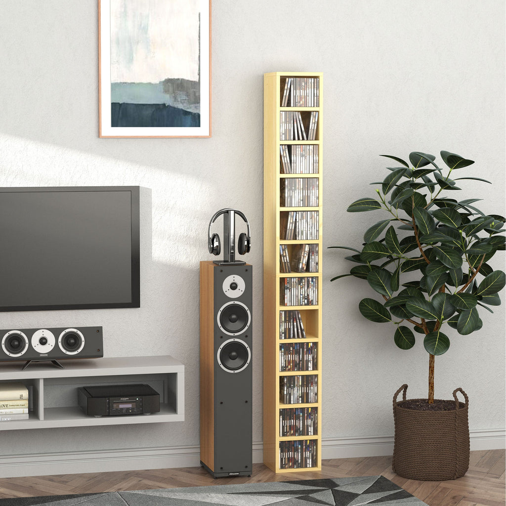 EasyComfort CD-kast 12 planken — ruimte voor 204 CD, 21x20x175 cm