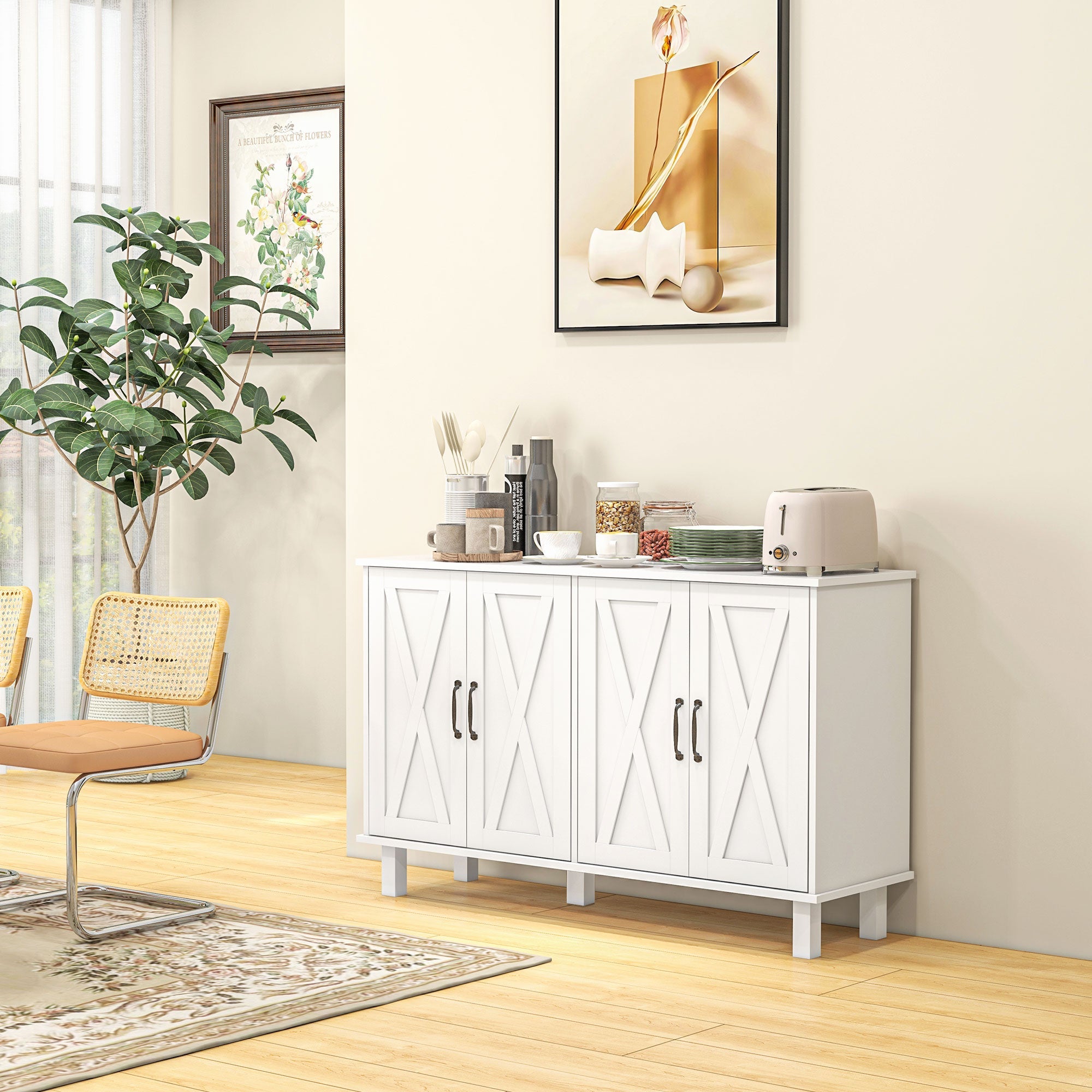 EasyComfort multifunctionele kast 4 niveaus 120x37x75 cm wit