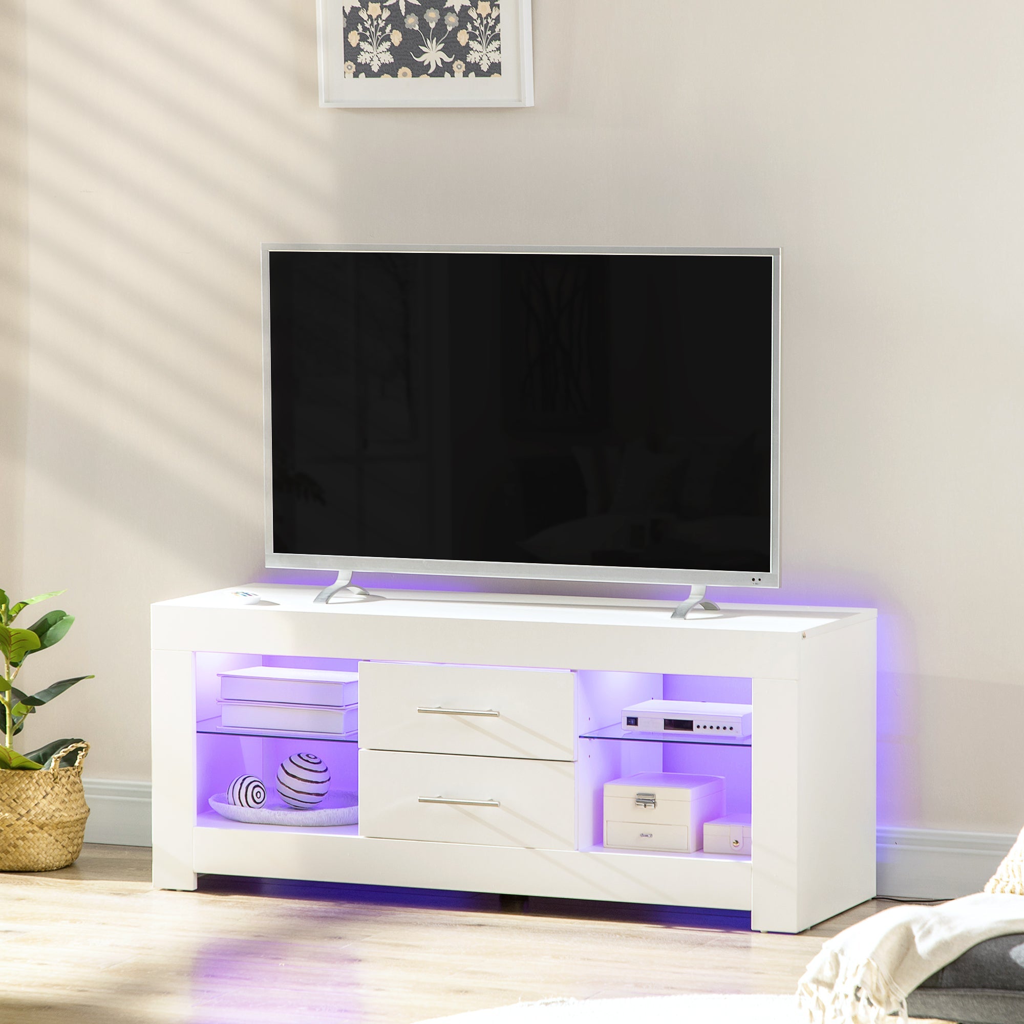 EasyComfort TV-meubel voor 55" – 120x40x50 cm, wit