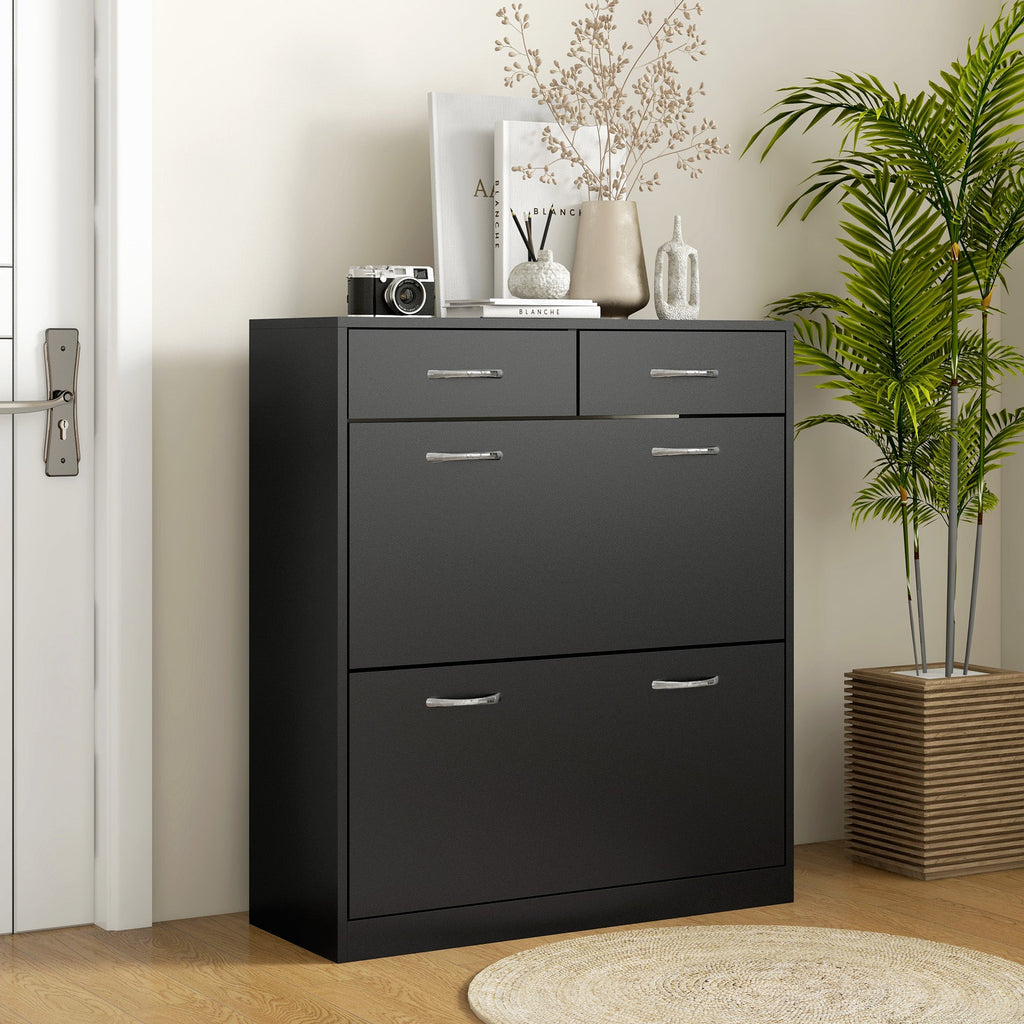 EasyComfort Schoenenkast 12 paar 80x30x91.5 cm zwart