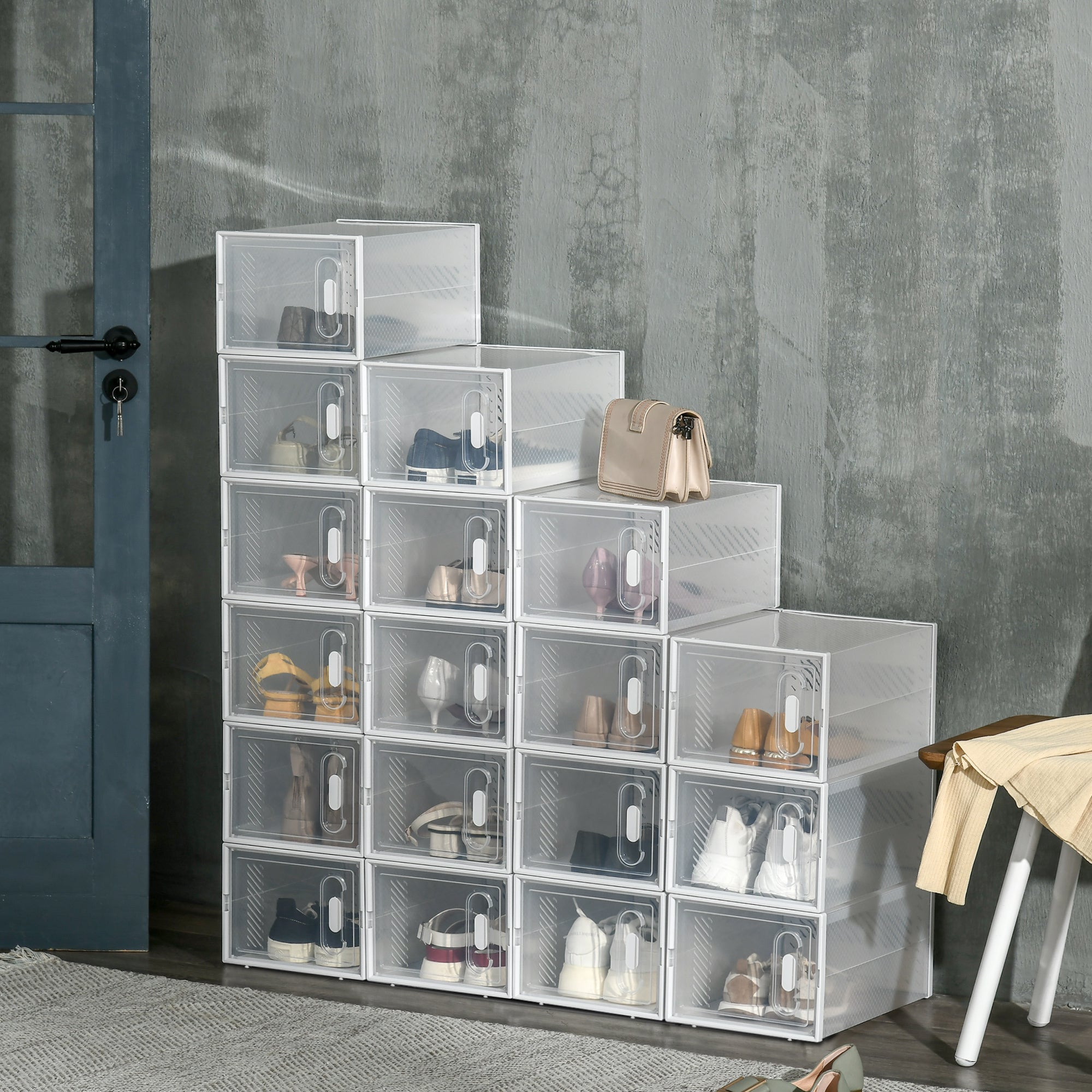 EasyComfort Mobile Scarpiera Rettangolare schoenenkast, 18 vakken (25x35x19 cm)