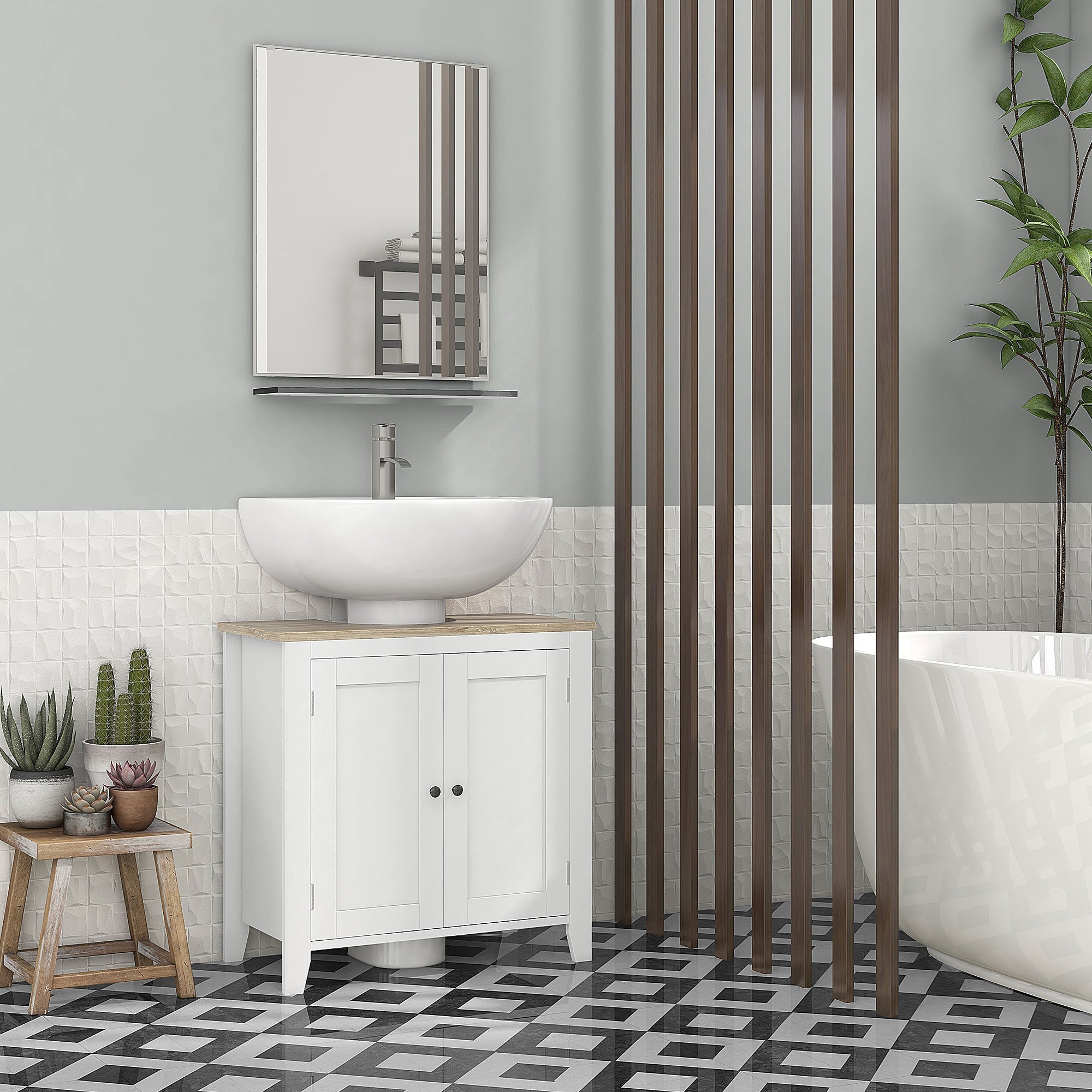 EasyComfort Onderkast voor wastafel U-model MDF 60x30x60 cm