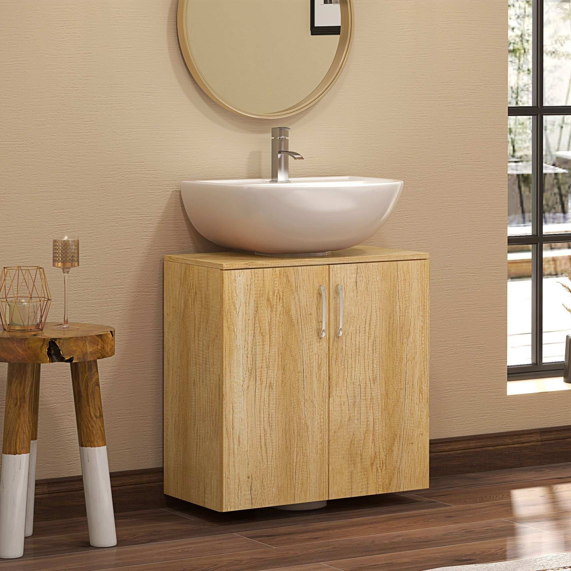 EasyComfort Mobiletto Bagno - Badmeubel onderkast 60x30x60 cm, naturel