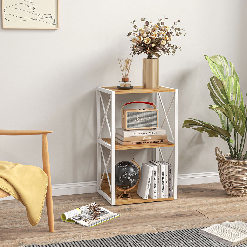 Easycomfort Mobiletto Scaffale per Soggiorno Cucina, Bagno 3 Ripiani Salvaspazio Legno 40x35x72.5cm