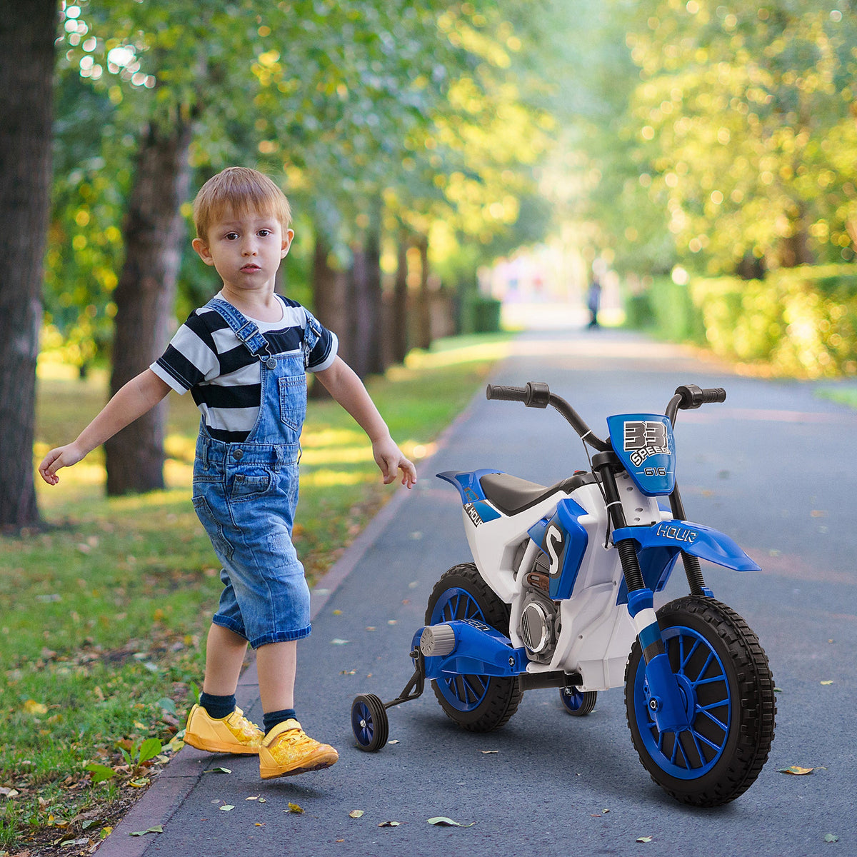 Easycomfort elektrische crossmotor voor kinderen 12V - blauw