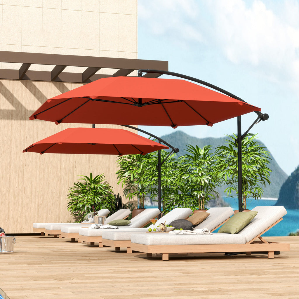 EasyComfort Ombrellone a Sbalzo Parasol 260x304x245 cm Bordeaux