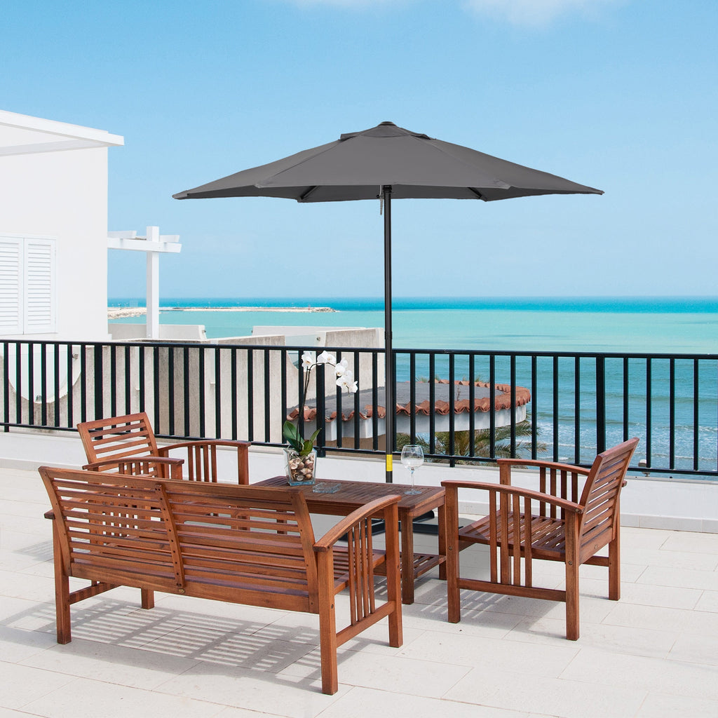 EasyComfort Tuinparasol Ø196 cm, 6 stokken, antraciet