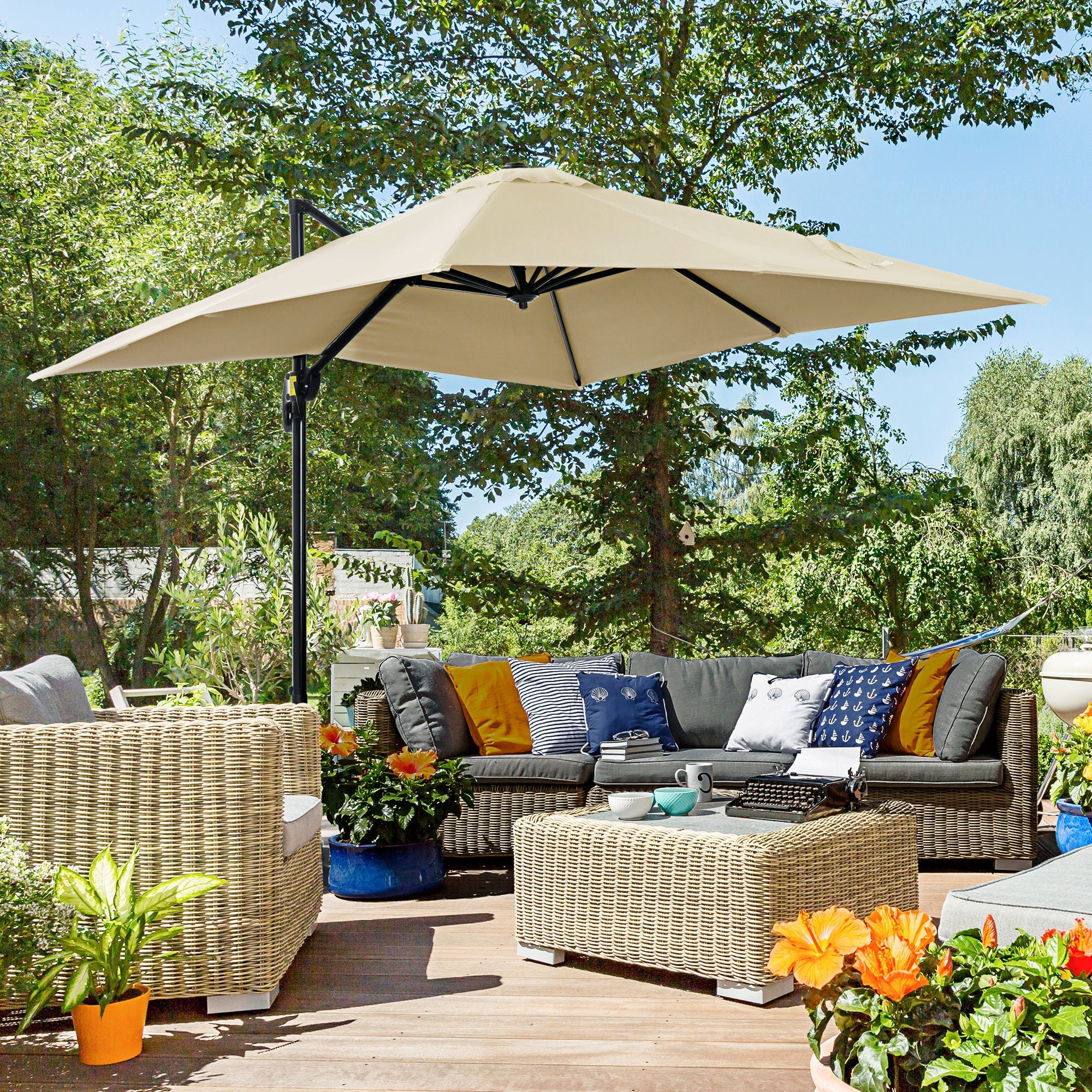 EasyComfort Tuinparasol 2.5x2.5 m crème