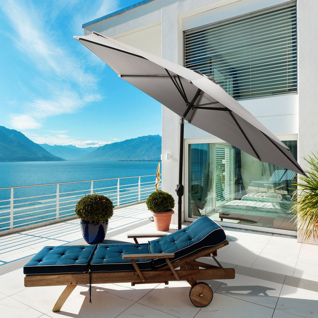 EasyComfort parasol 300x245 cm met slinger en kantelkop, grijs