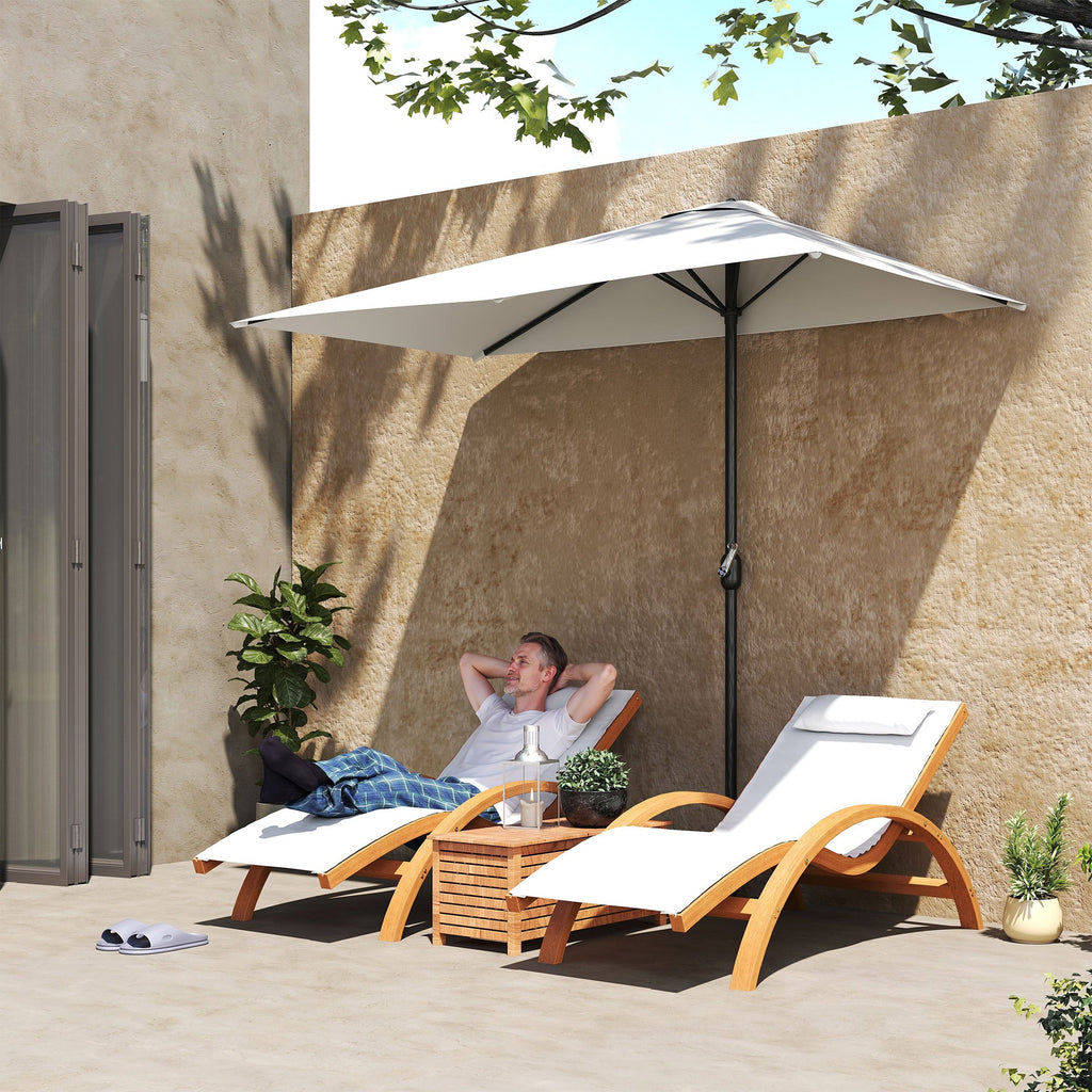 EasyComfort Mezzaluna wandparasol rechthoekig 230×130 cm, crème