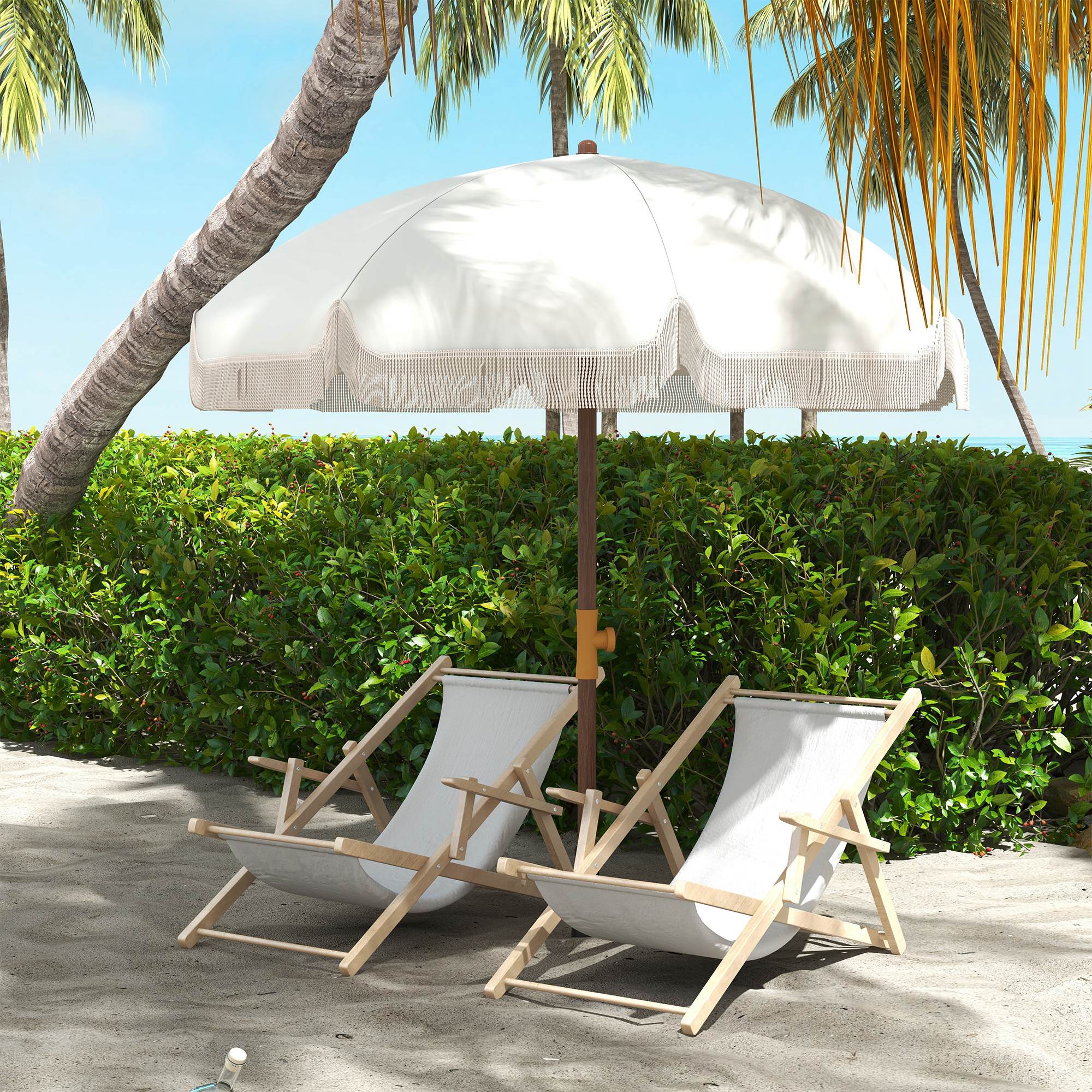 EasyComfort Ombrellone da Spiaggia Salvaspazio Strandparasol Ø1.9 m UV40+