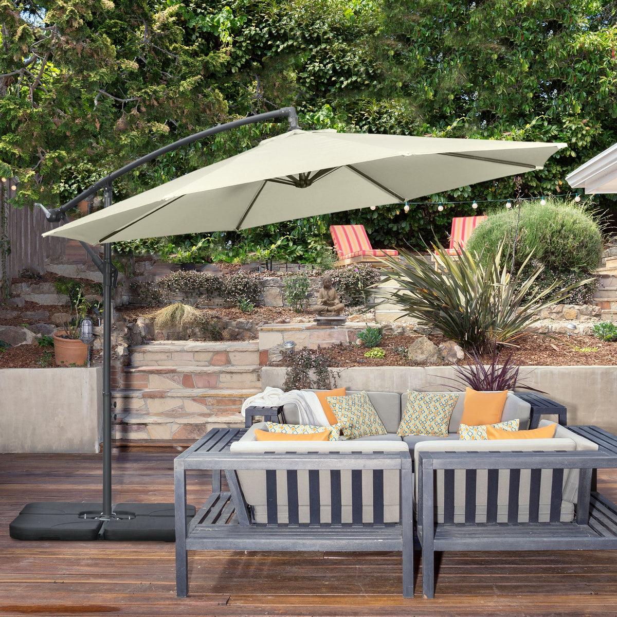 EasyComfort Hangparasol 6-spaken Ø292 x 247A cm, beige