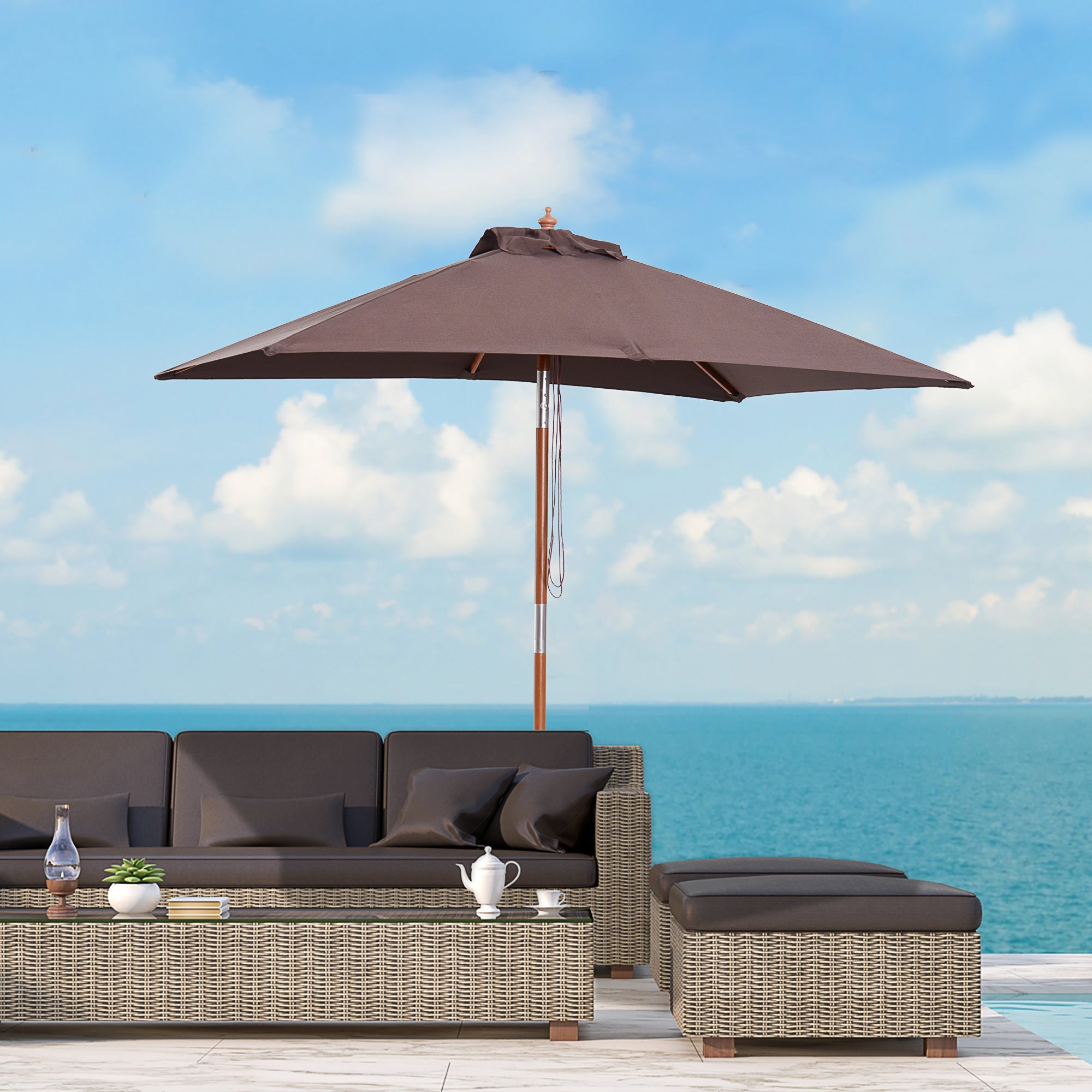 EasyComfort Parasol rechthoekig kantelbaar 200×150 cm