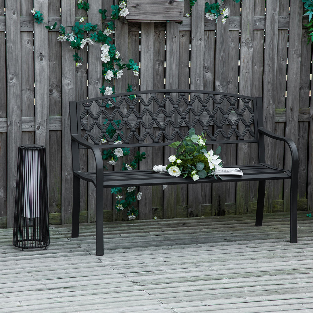 EasyComfort 2-zits tuinbank staal/gietijzer 128x58.5x89 cm