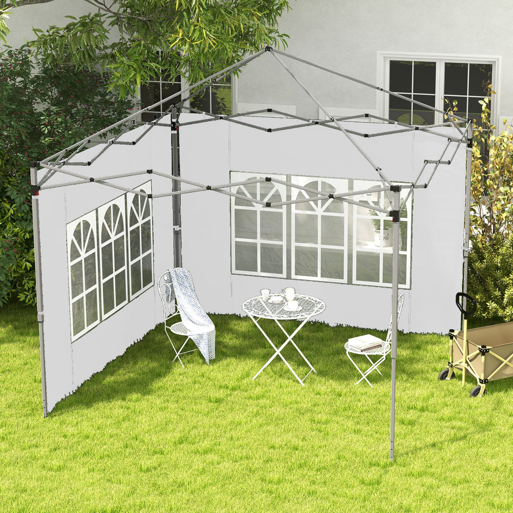 EasyComfort Pareti per Gazebo 3x3 o 3x4 with Finestrelle Incluse, in Plastica e Tessuto Oxford, 295x195 cm, white