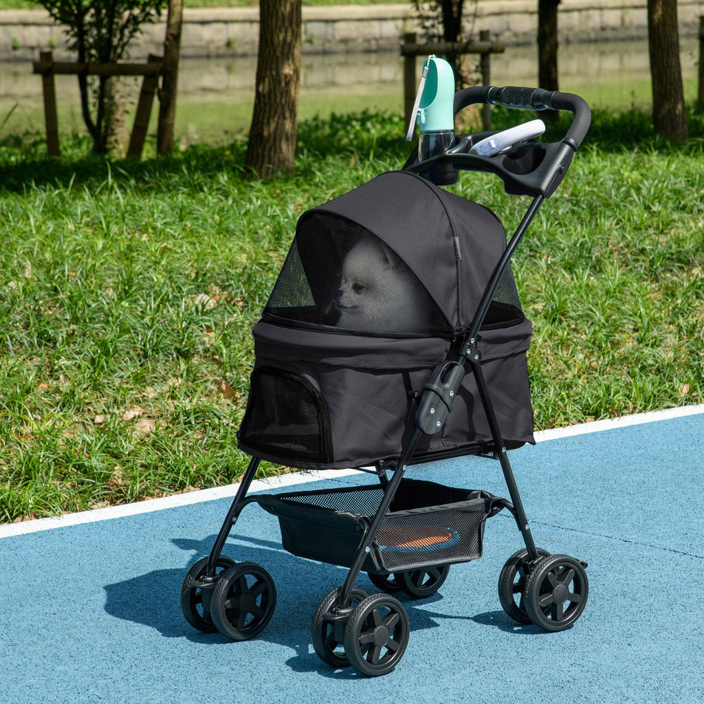 EasyComfort Hondenwagen inklapbaar voor kleine honden, 15 kg, Zwart