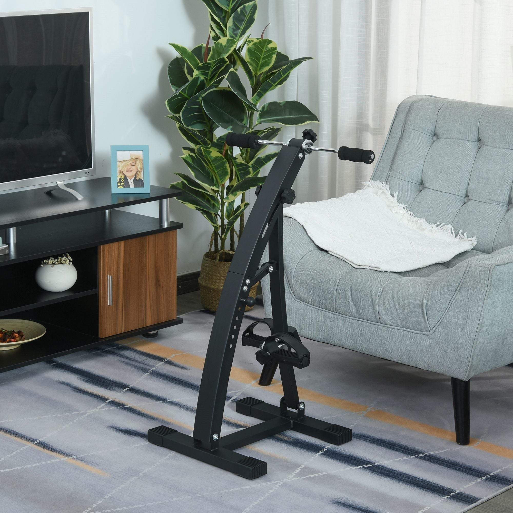 EASYCOMFORT Arm and Leg Pedals for Sofa or Armchair with LED Screen, Adjustable Height and Intensity, Black, 40x42.5x100cm