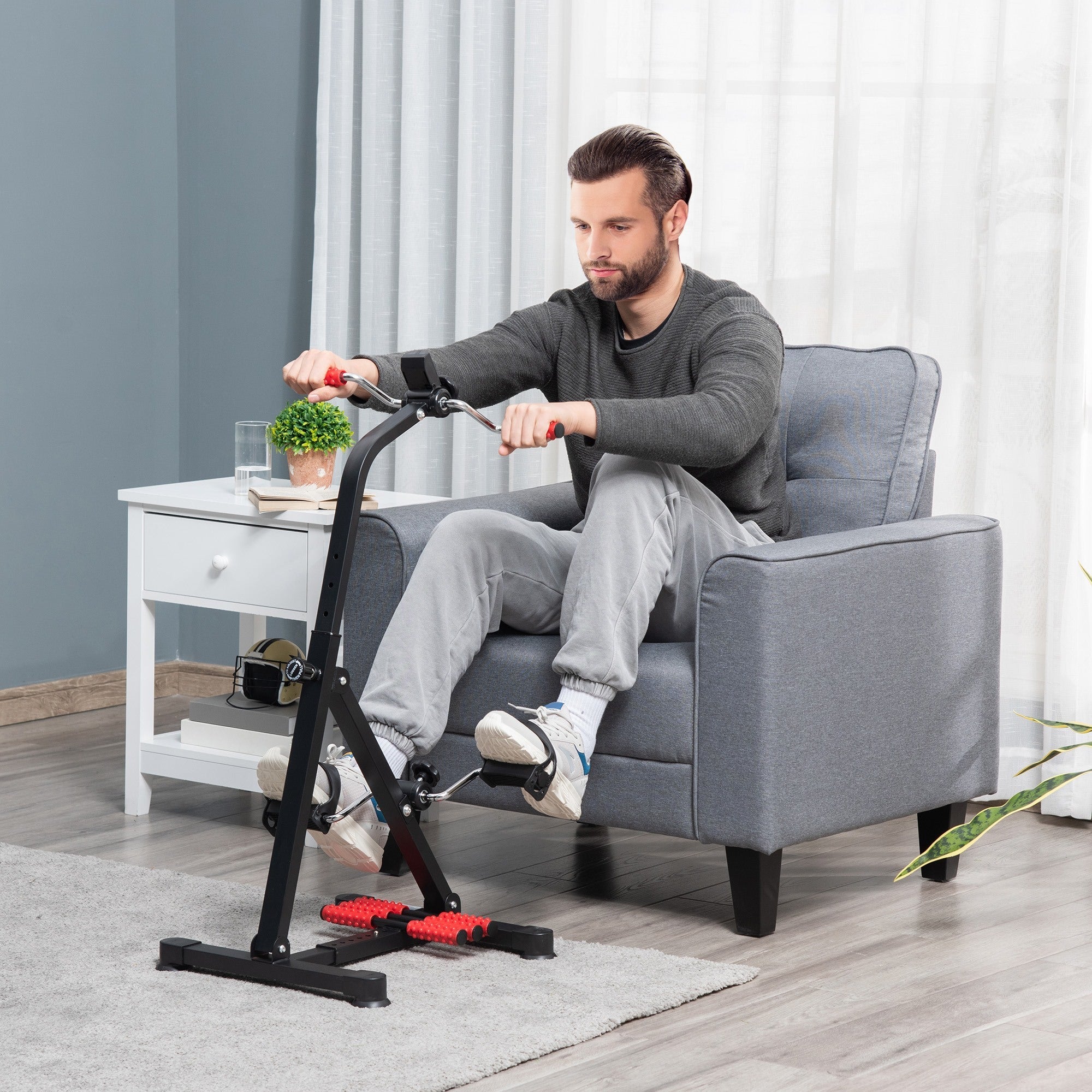 Easycomfort Pedaliera per Braccia e Gambe with Schermo LCD, Altezza e Resistenza Regolabile, 56x44-56x75-97 cm