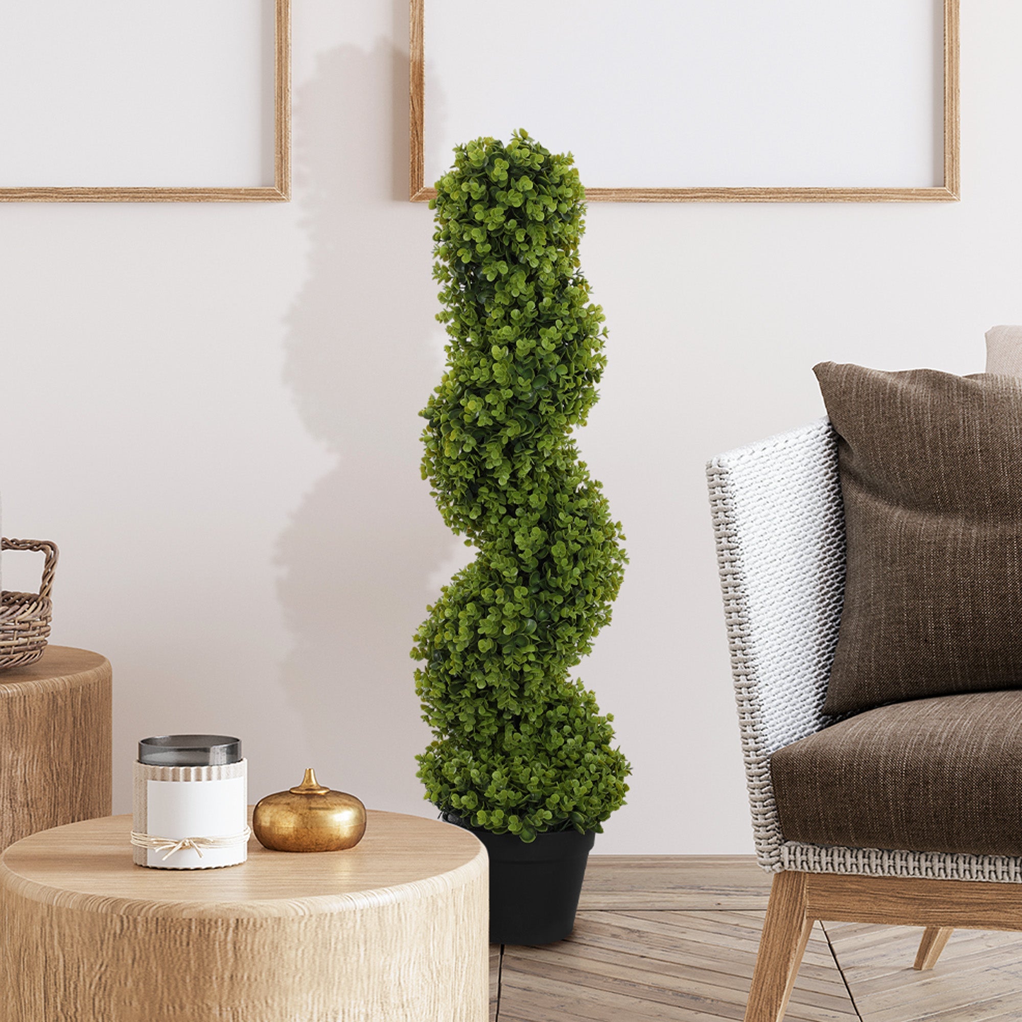 EasyComfort Kunstplant Eucalyptus spiraal 90 cm met pot