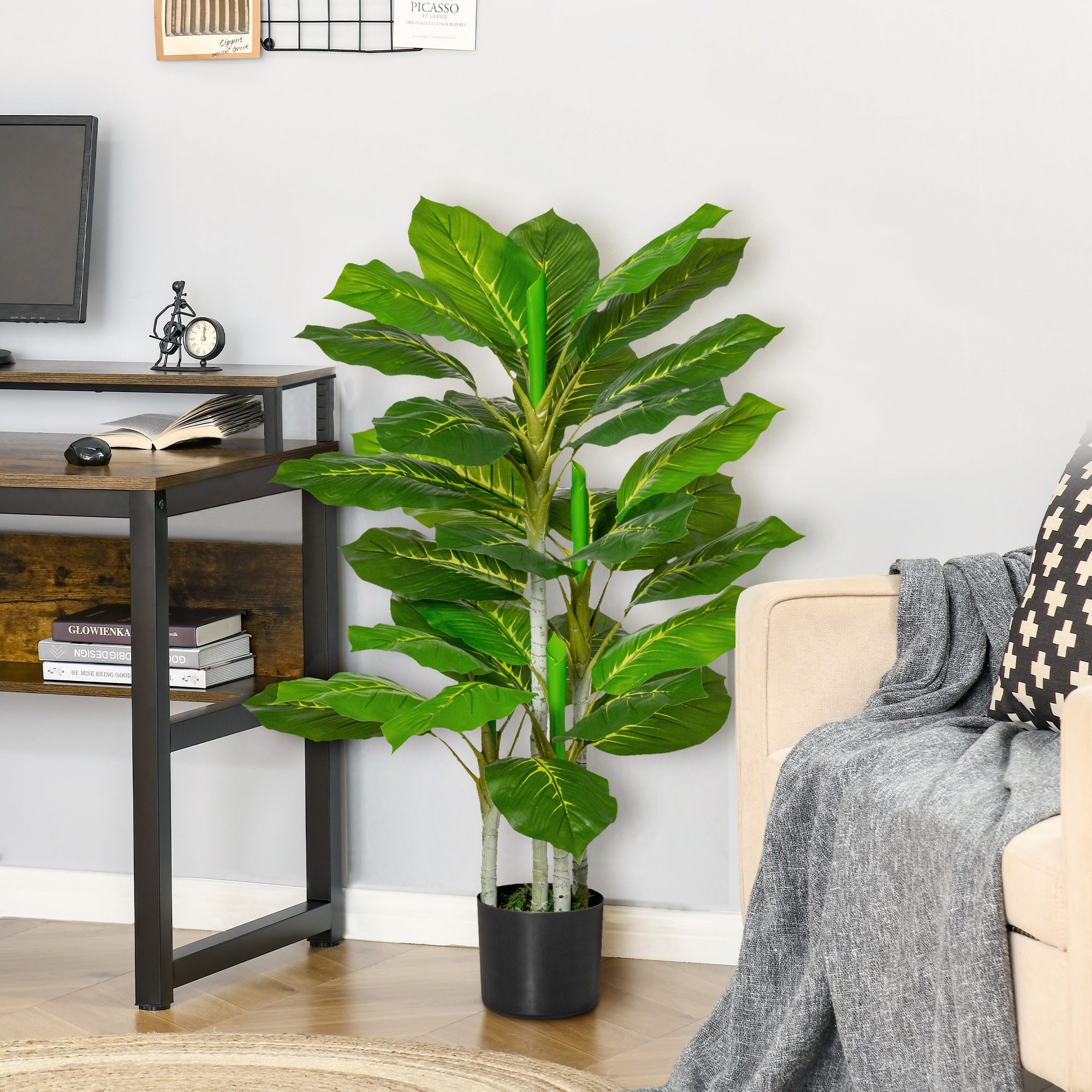 EasyComfort Kunstplant 95 cm – 33 bladeren, pot Ø15x13 cm