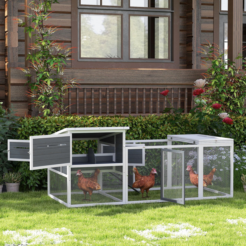 EasyComfort Kippenhok met nest & buitenren voor 2-4 kippen, 214x101x91.5 cm