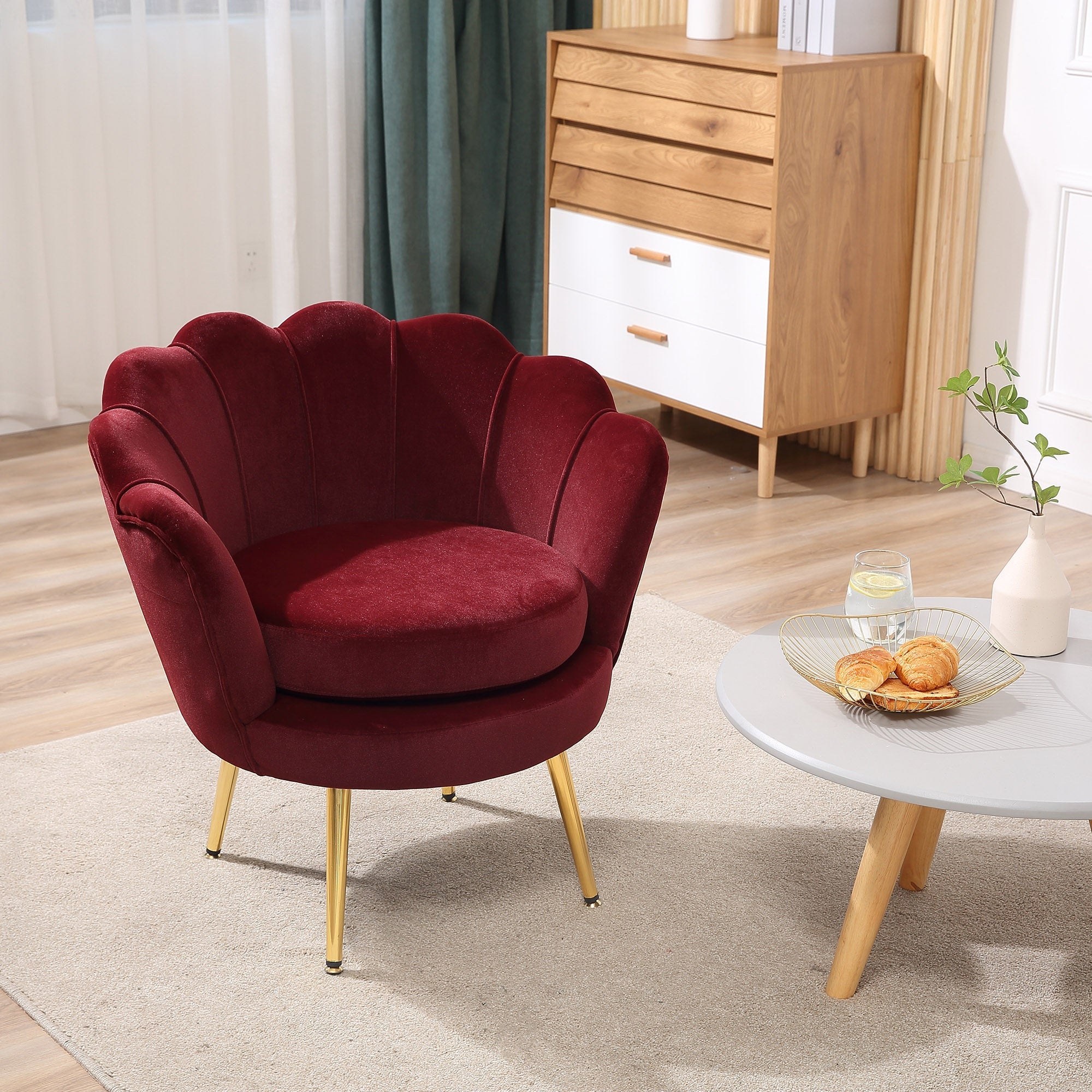EasyComfort Conchiglia fauteuil 76x67x74 cm donkerrood