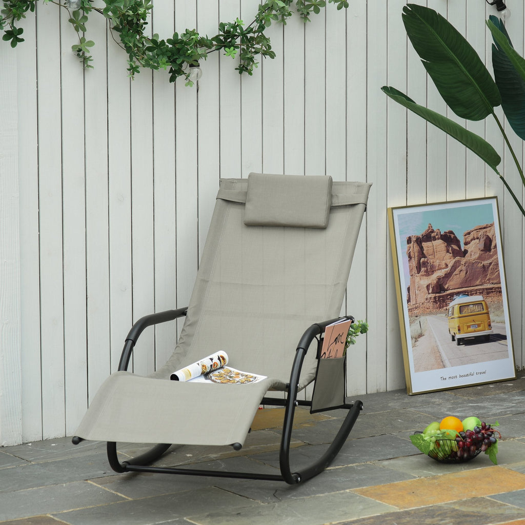 EASYCOMFORT Schommelstoel met hoofdsteun en zijvak