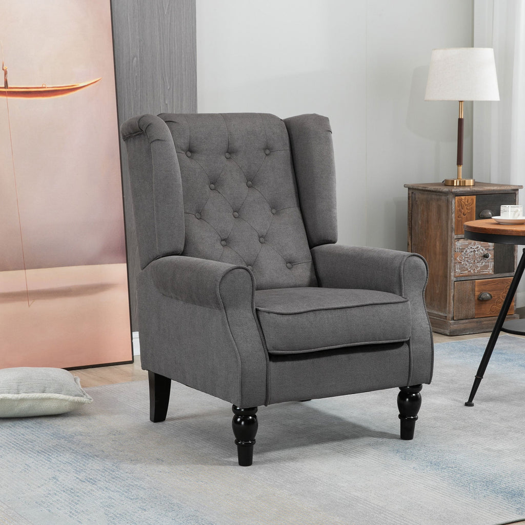 EasyComfort Franse-stijl fauteuil 74x86x102 cm, grijs