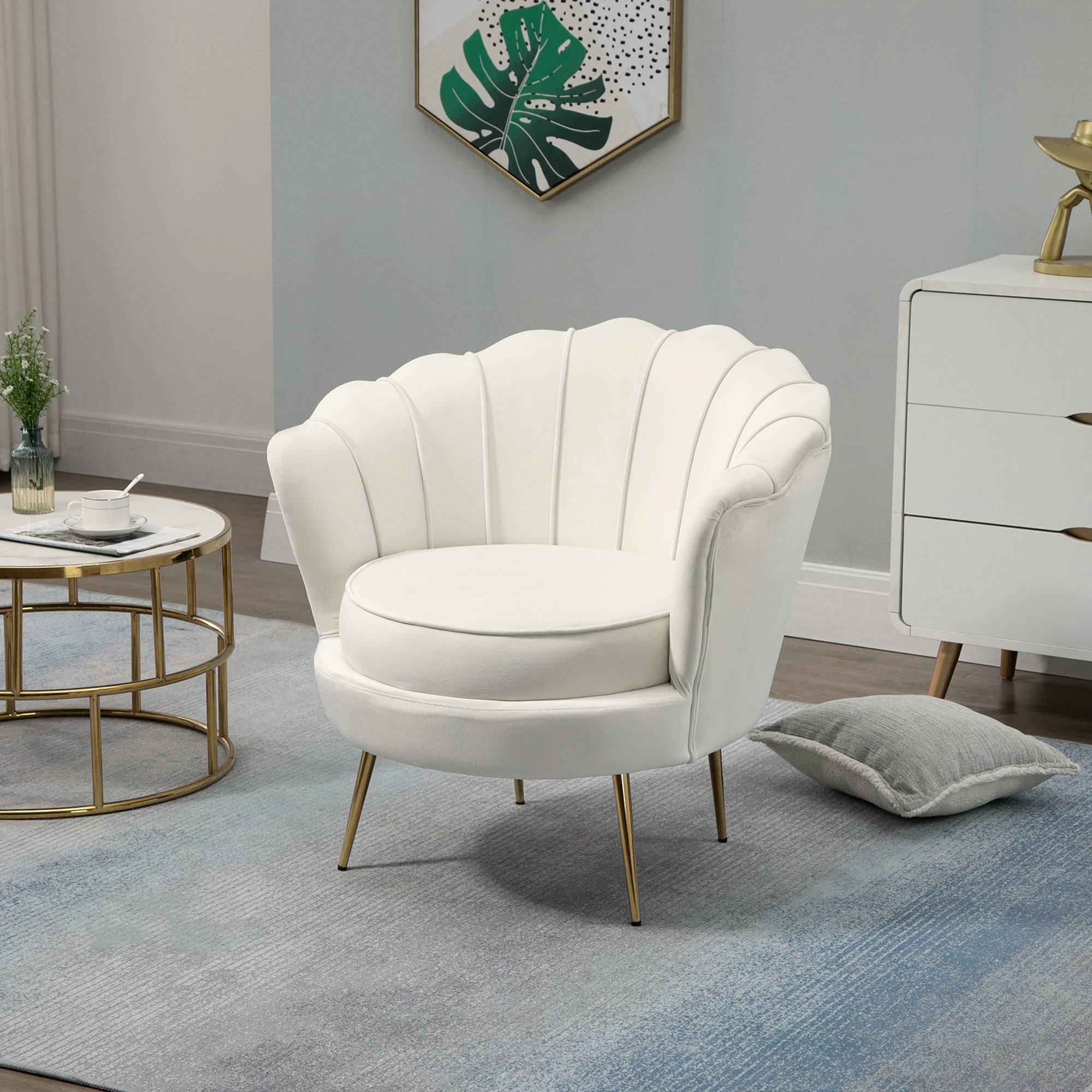 EasyComfort Vintage fauteuil fluweel 79x77x77 cm