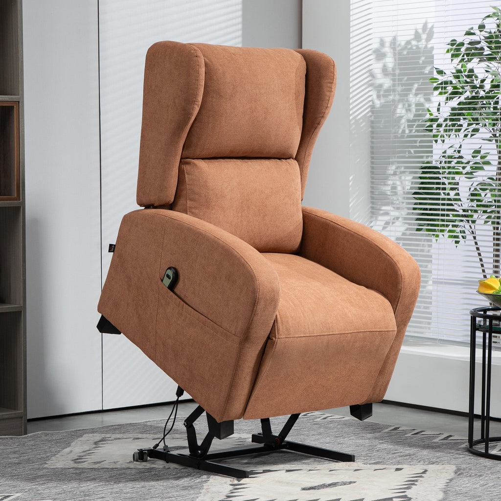 EasyComfort Relax opsta-fauteuil, fluweel, rugleuning 160°, donkerbruin