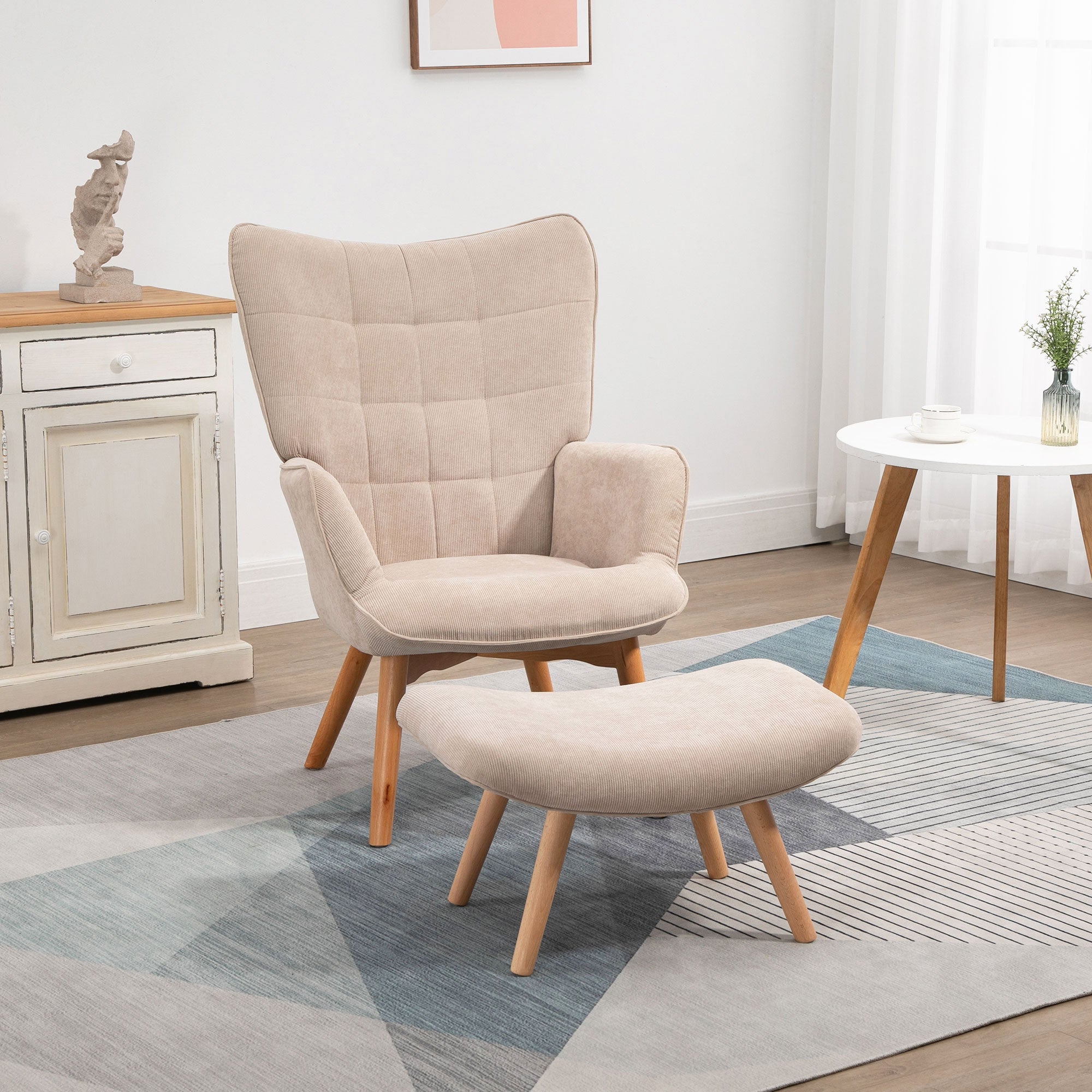 EasyComfort Poltrona Relax relaxfauteuil met poef, beige