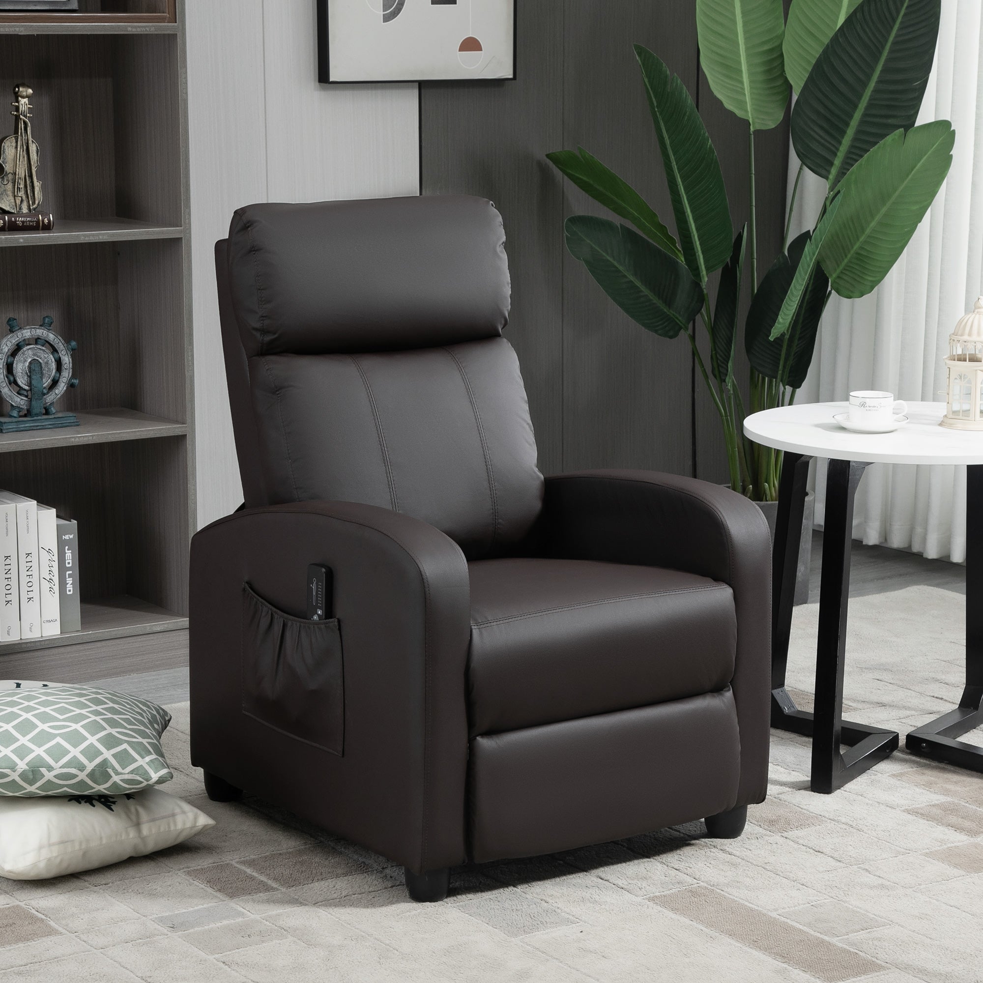 EasyComfort Poltrona Relax Massaggiante — Relaxfauteuil met 8 massagestanden, bruin