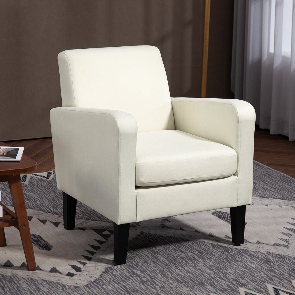 EasyComfort Poltroncina da Camera Moderna in Tessuto Fauteuil 66x72x74 cm crème