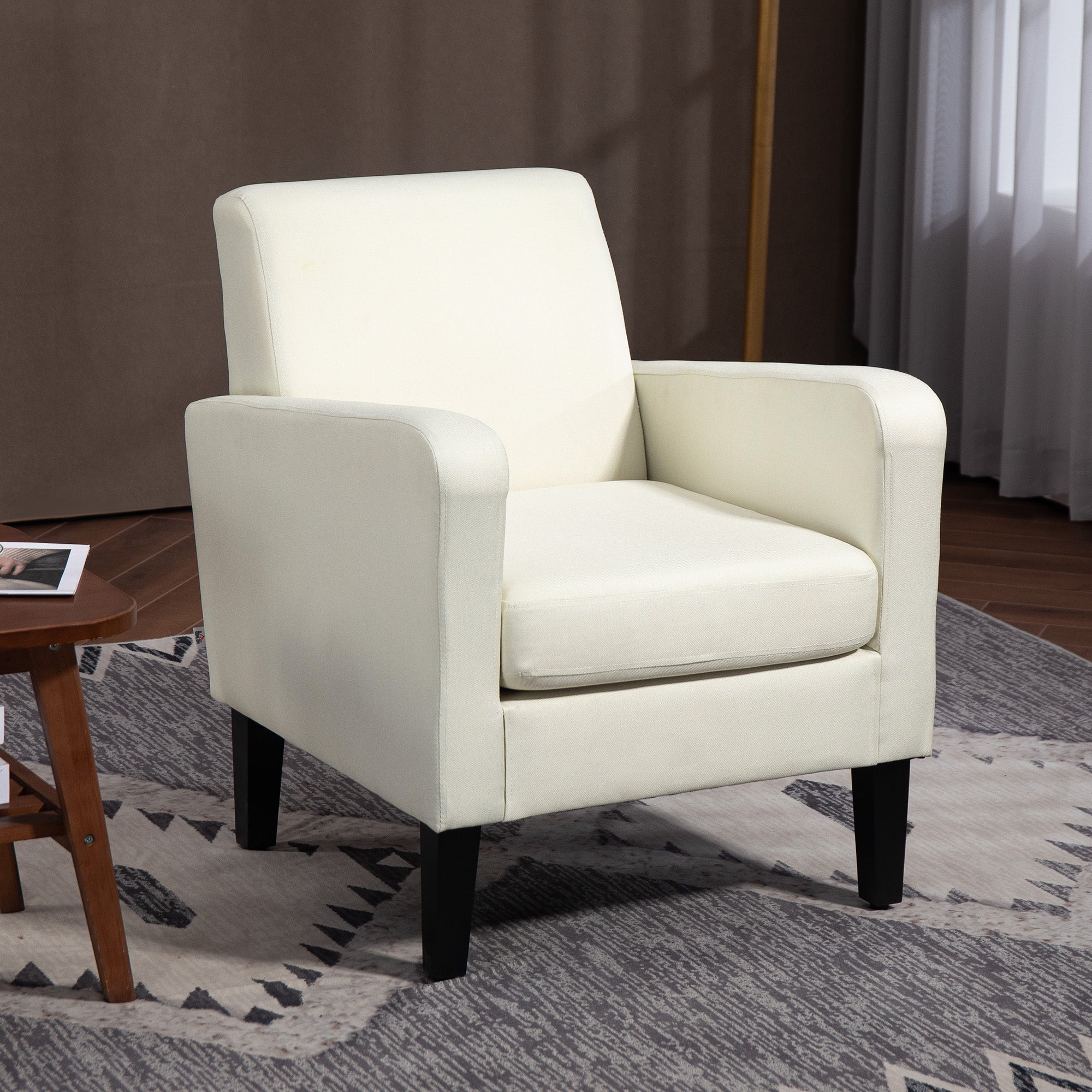EasyComfort Poltroncina da Camera Moderna in Tessuto Fauteuil 66x72x74 cm crème