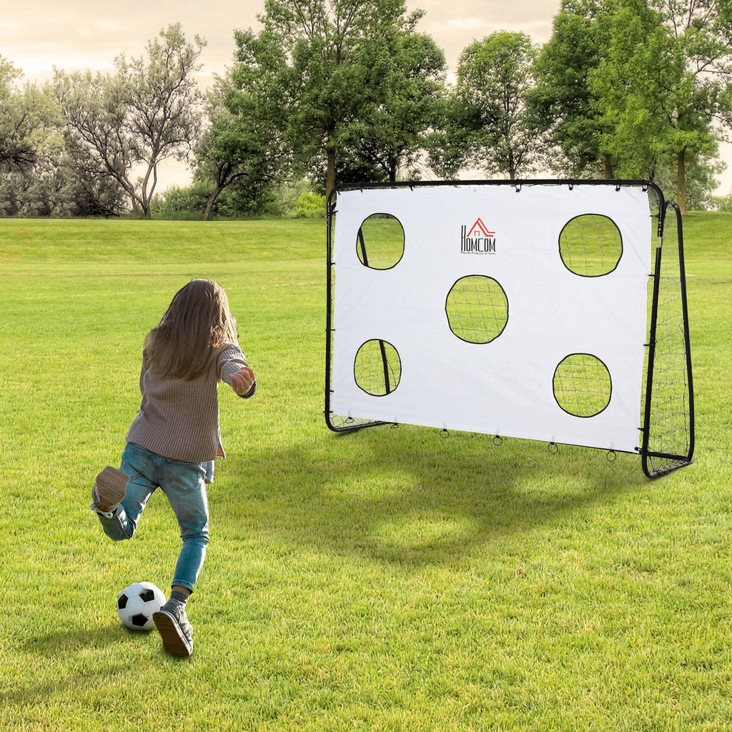Easycomfort Porta da Calcio per Bambini e Adulti with Rete in PE, in Metallo e Oxford, white e black, 240x88x171.5cm