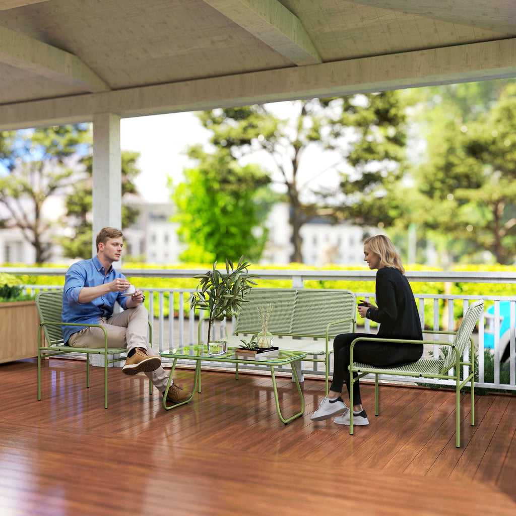 EasyComfort Salotto tuinlounge rattan 4-zits groen