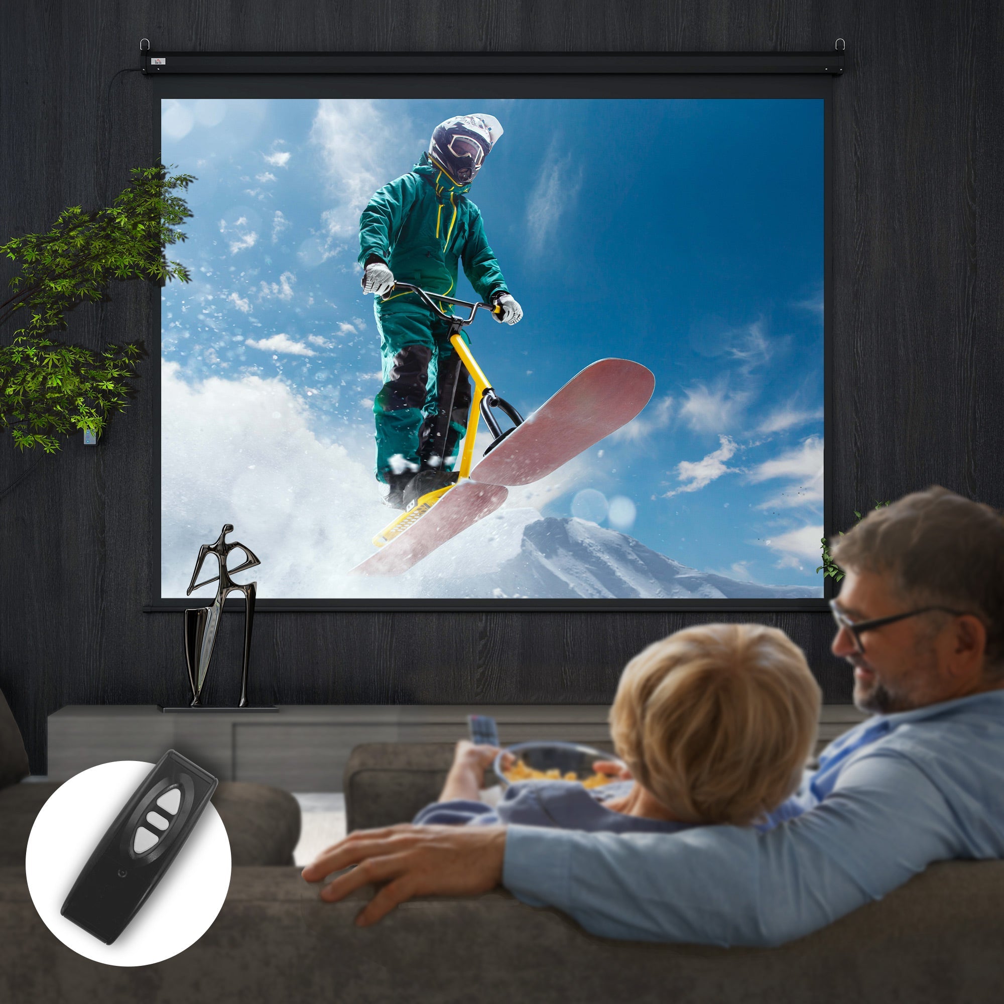 EasyComfort Motorisch projectiescherm 120" (4:3) - 244x183 cm, zwart