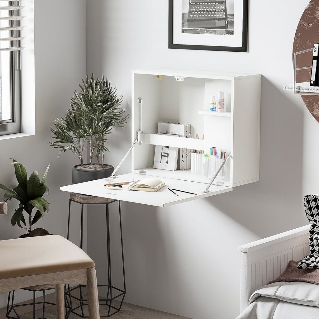 EasyComfort wandbureau opklapbaar met leLPGanken 60x21.5x50 cm wit