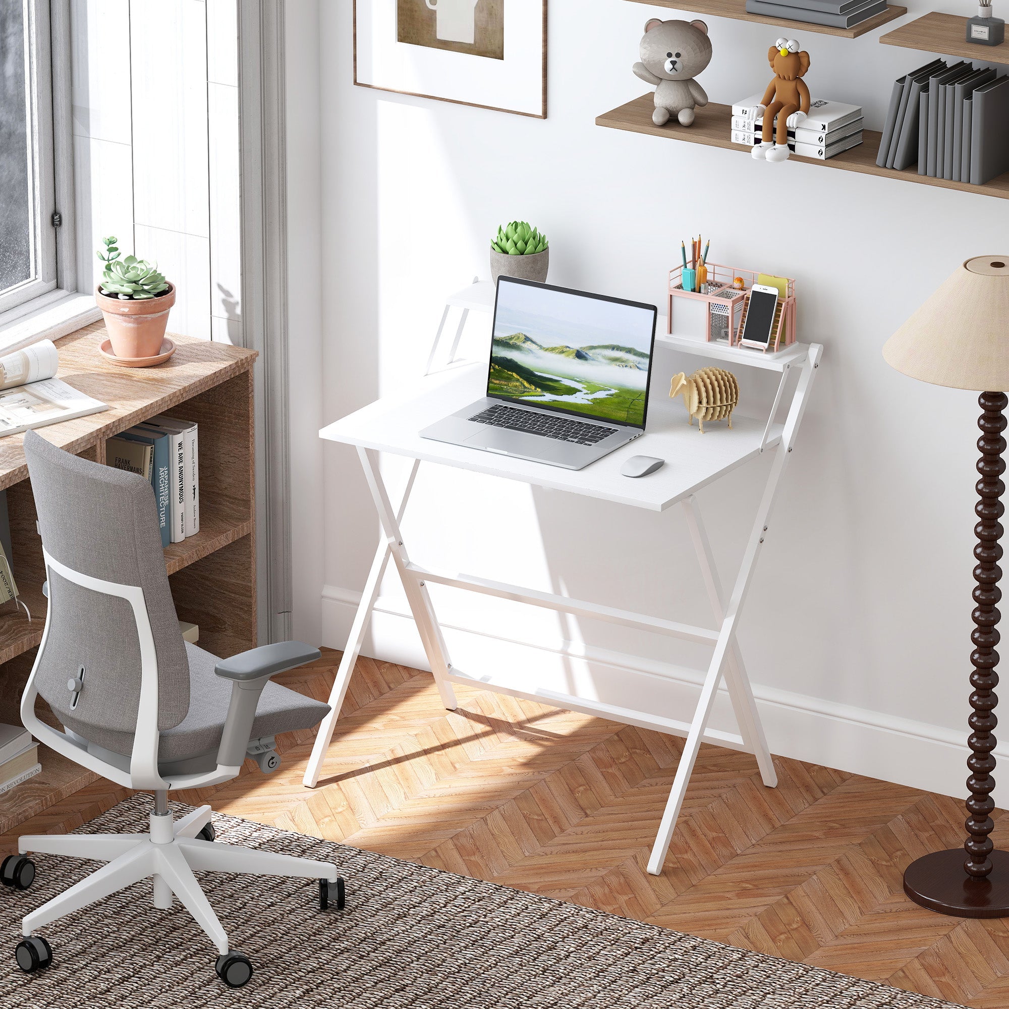 EasyComfort Scrivania Pieghevole inklapbaar bureau 81.5x62x86.5 cm wit
