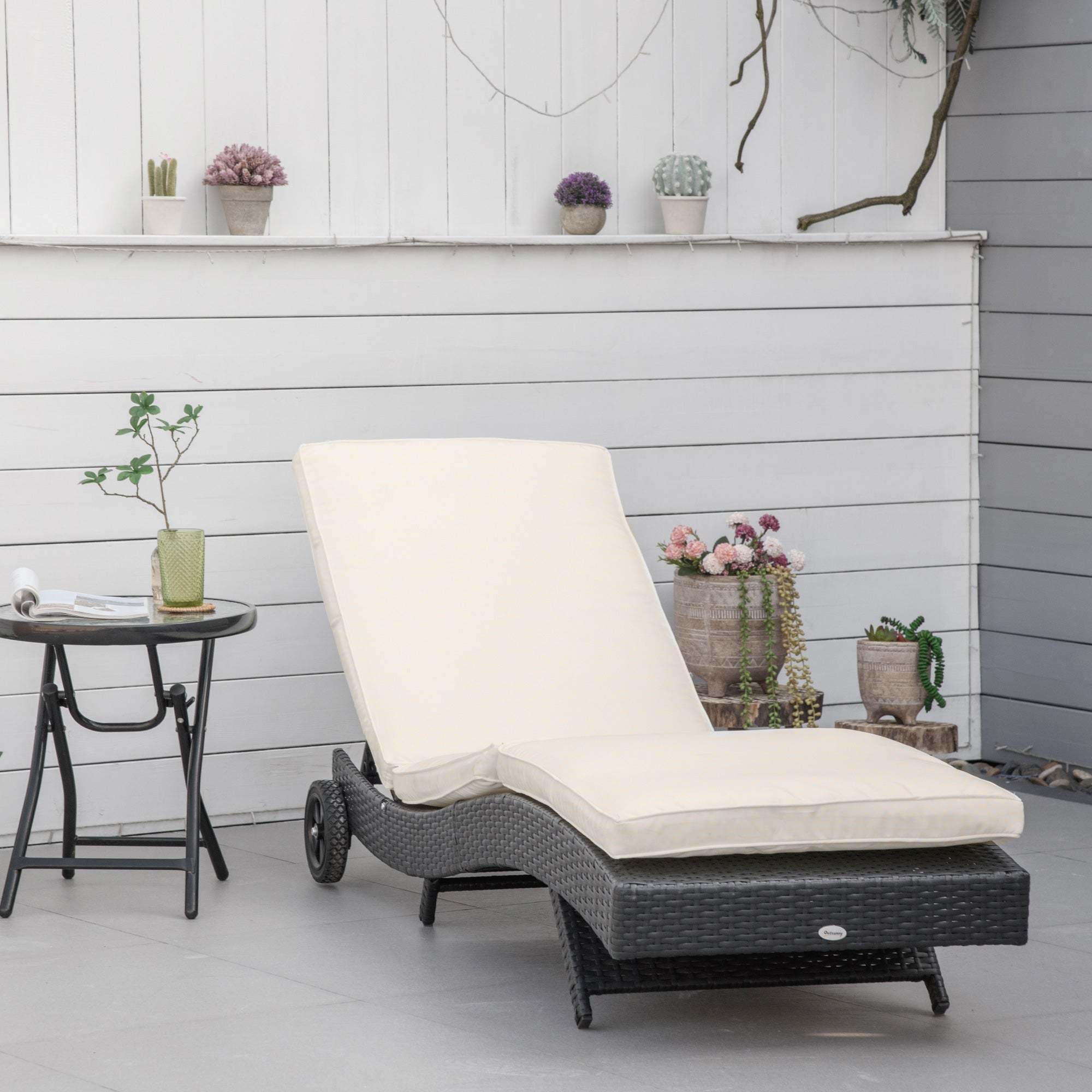 EasyComfort Sdraio tuinligstoel 207x70x70 cm, zwart