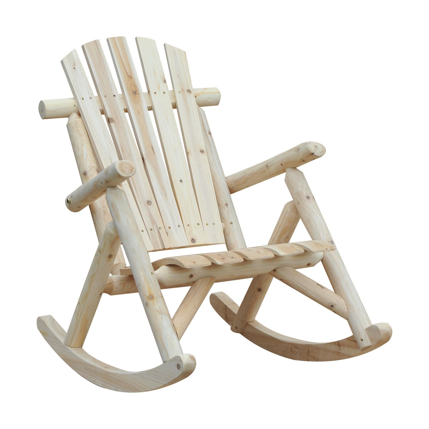 EASYCOMFORT Adirondack Style Garden Rocking Chair in Wood 66x96x98cm