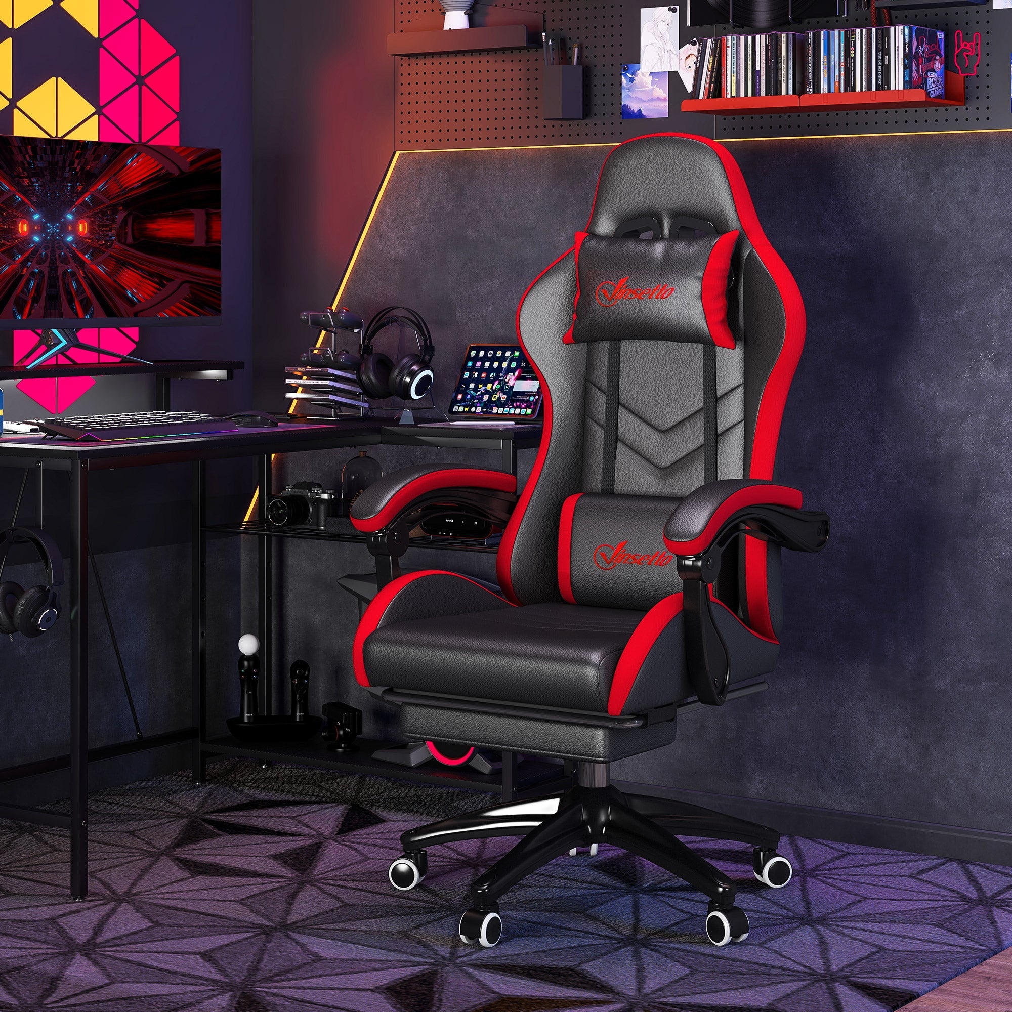 EasyComfort gamingstoel, verstelbaar, 65x65x121-129 cm