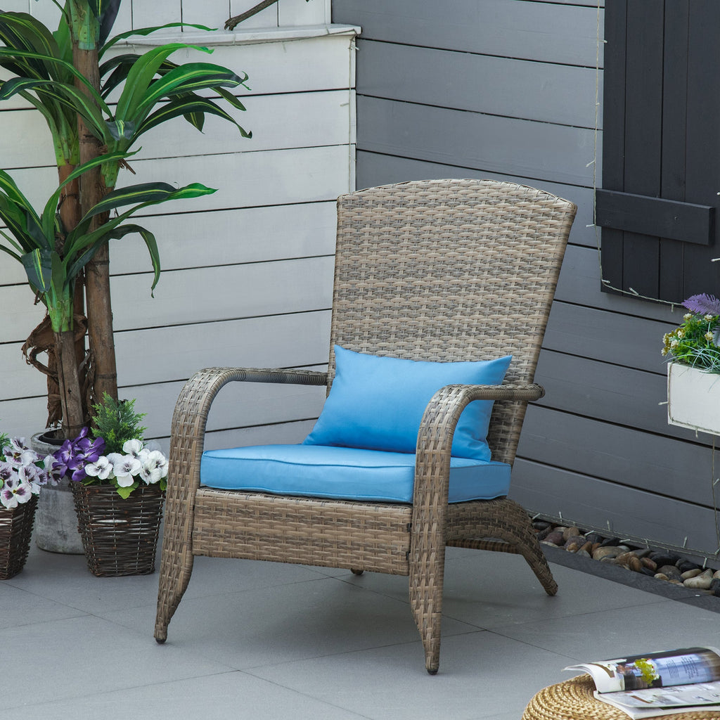 EasyComfort Adironrack Tuinstoel met armleuningen — rattan/staal, draagvermogen 160 kg