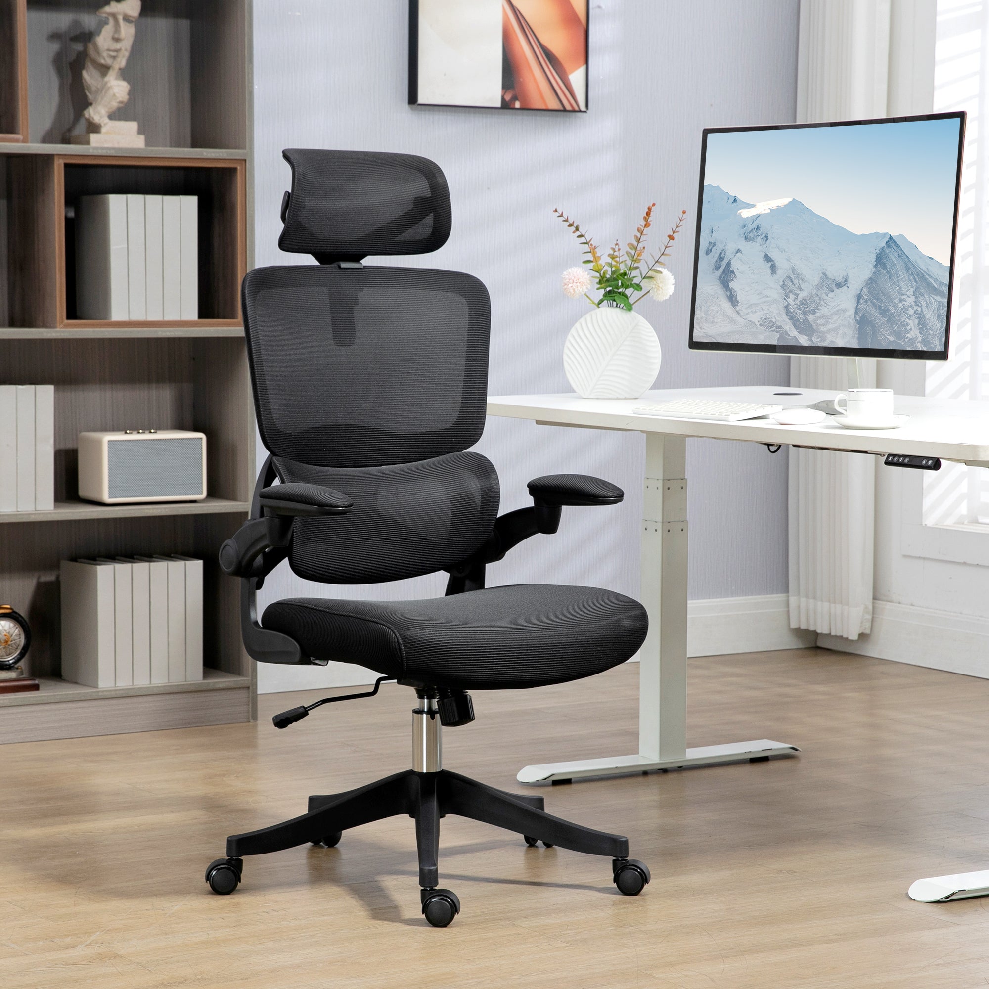 EasyComfort Bureaustoel verstelbaar met neigfunctie, 62x58x120-133 cm