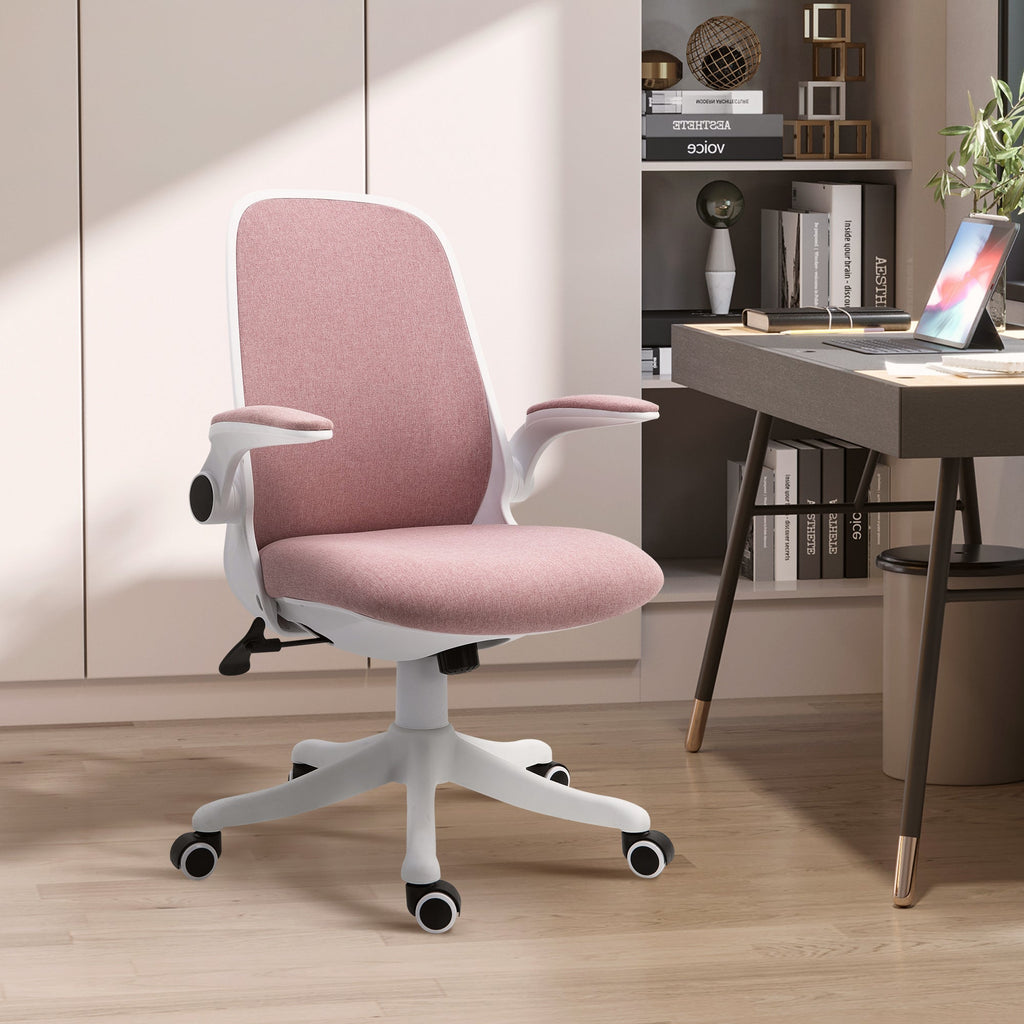 EasyComfort Sedia da Ufficio Ergonomica Bureaustoel 62.5x60x94-104 cm, roze/wit