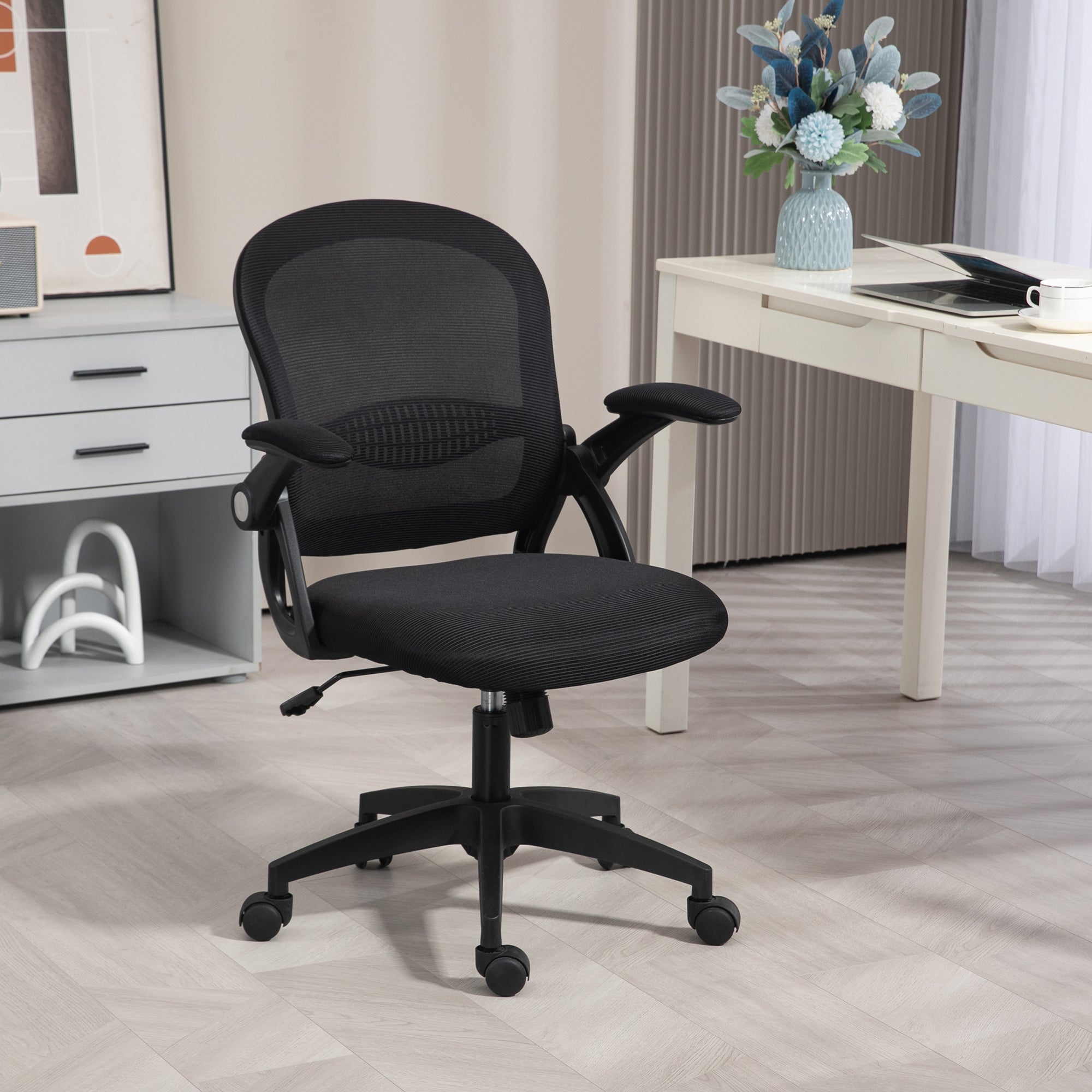 EasyComfort Ergonomische bureaustoel, verstelbaar, 65.5x61.5x88-97.5 cm, zwart