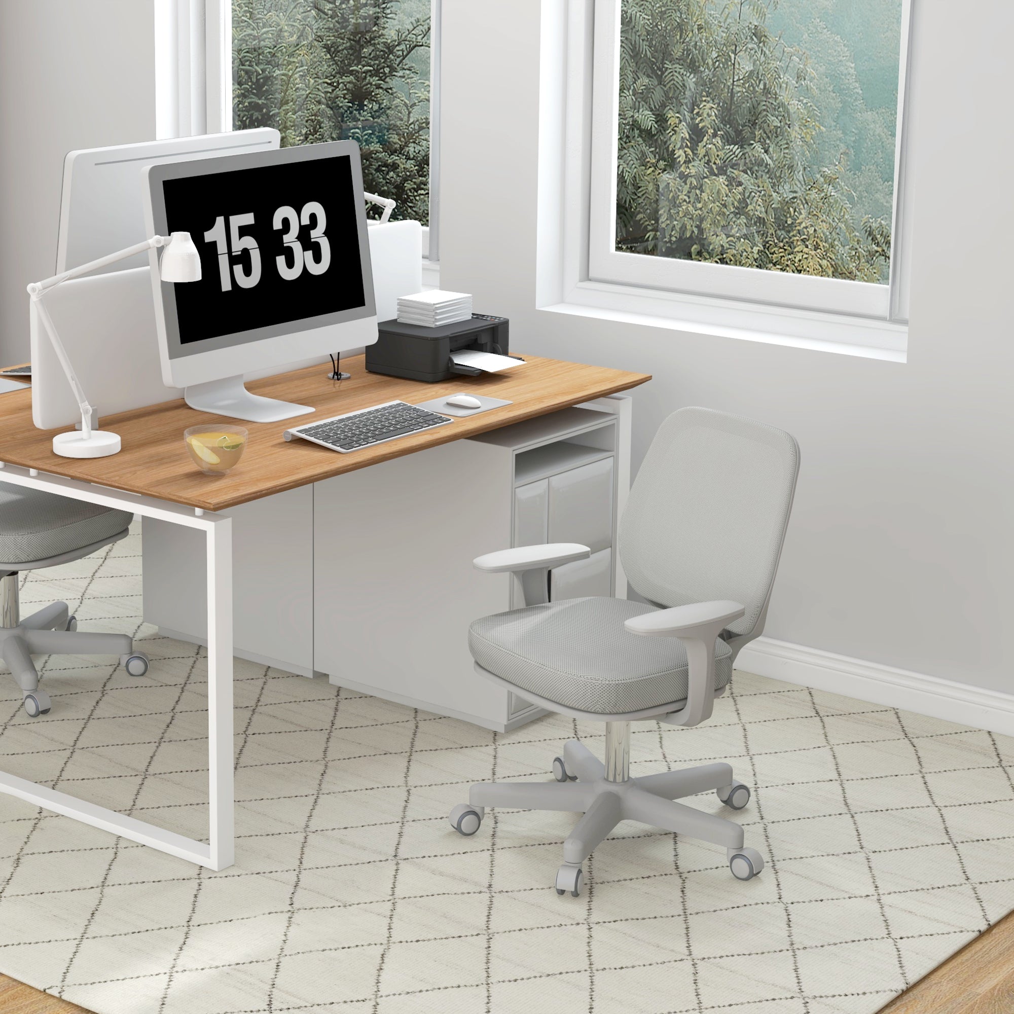 EasyComfort Ergonomische bureaustoel verstelbaar 55x48x82.5-94.5 cm, grijs